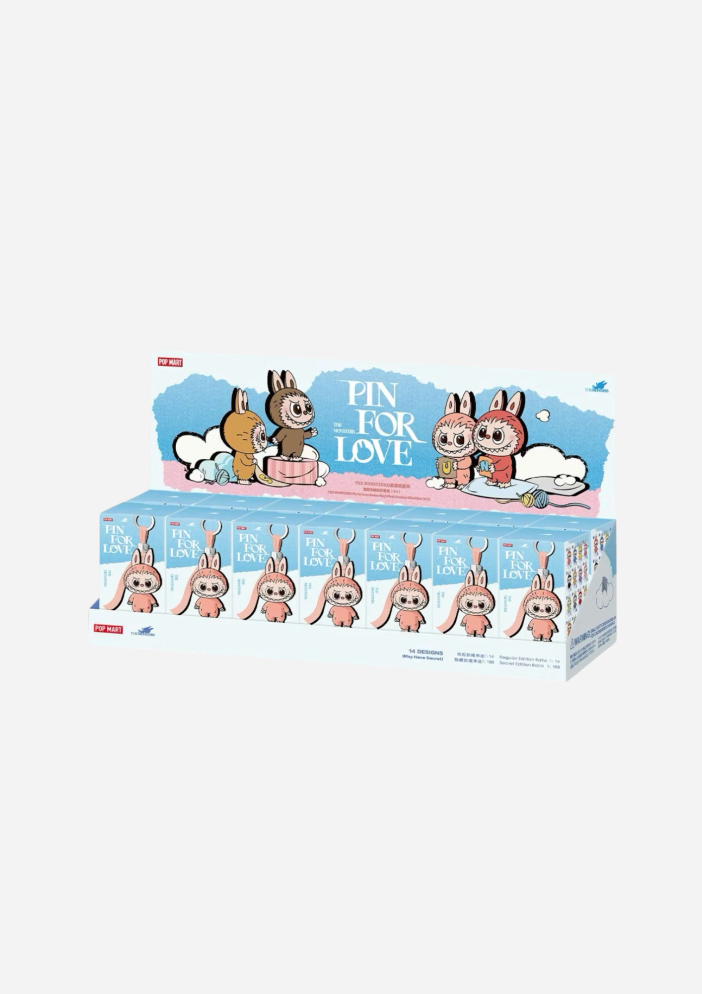 POP MART LABUBU LOS MONSTRUOS PIN PARA AMOR (JUEGO COMPLETO) N-Z (14 CAJAS)