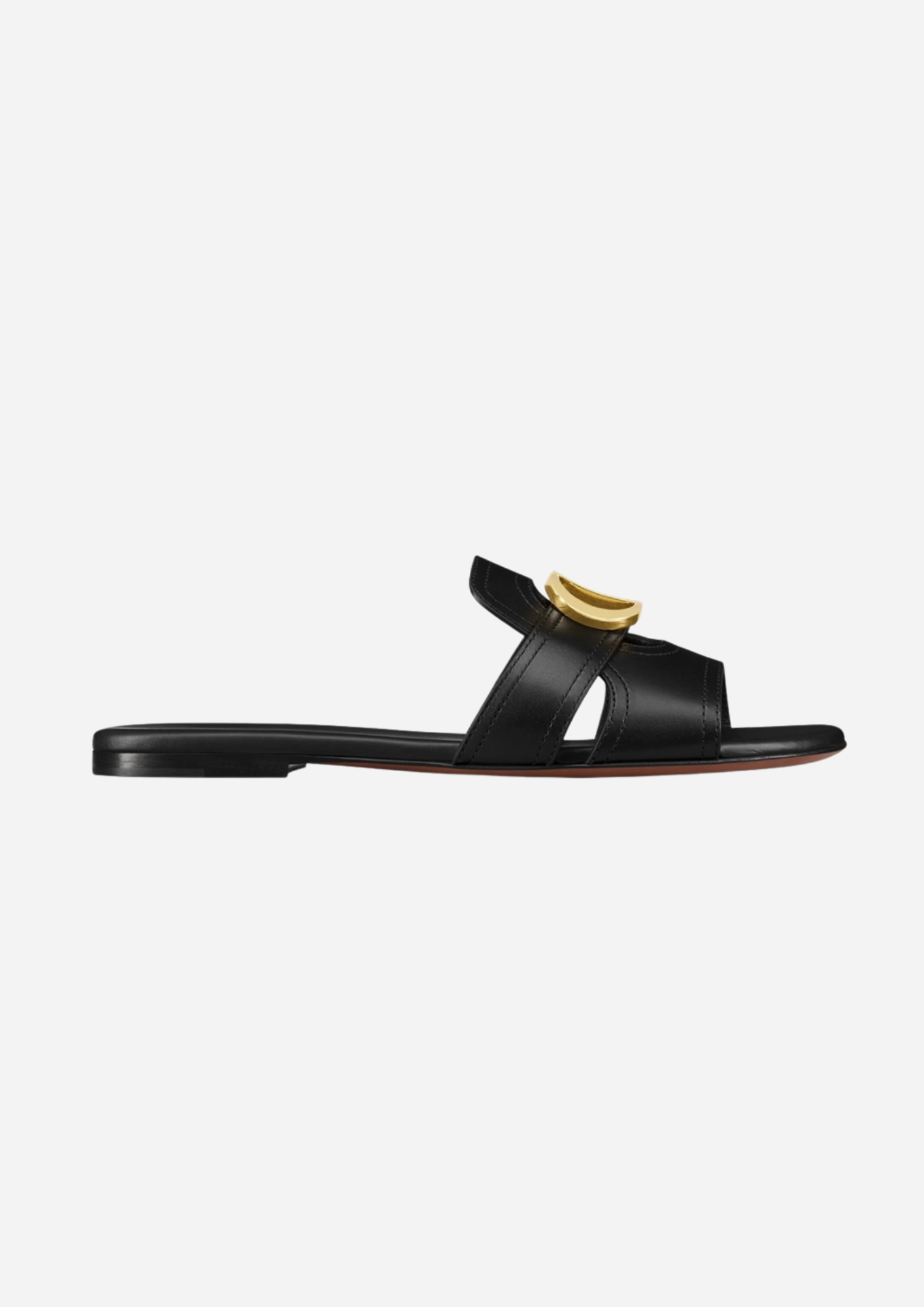 DIOR SANDAAL ZWART MET GOUDEN GESP
