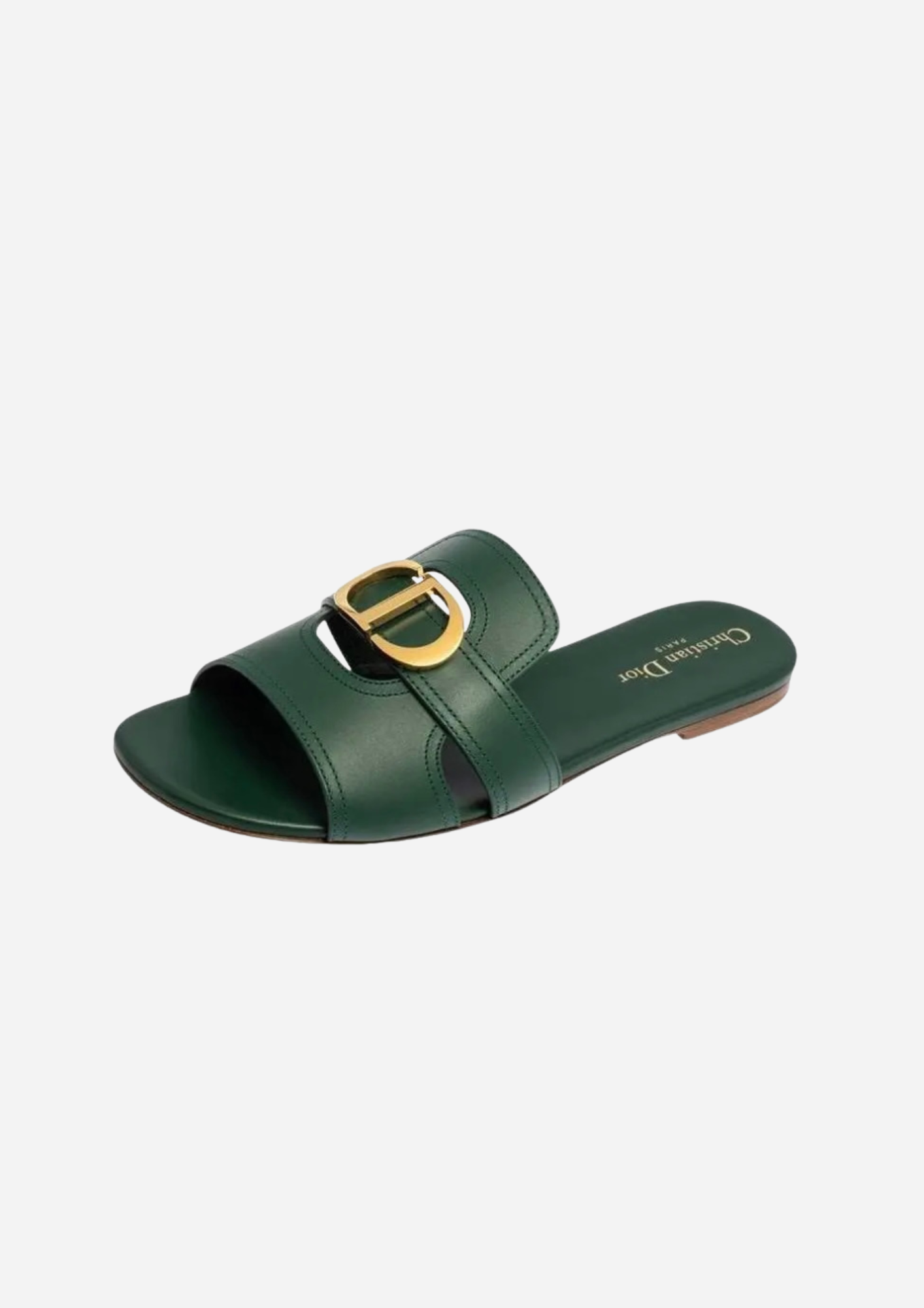 DIOR SANDAAL GROEN MET GOUDEN GESP