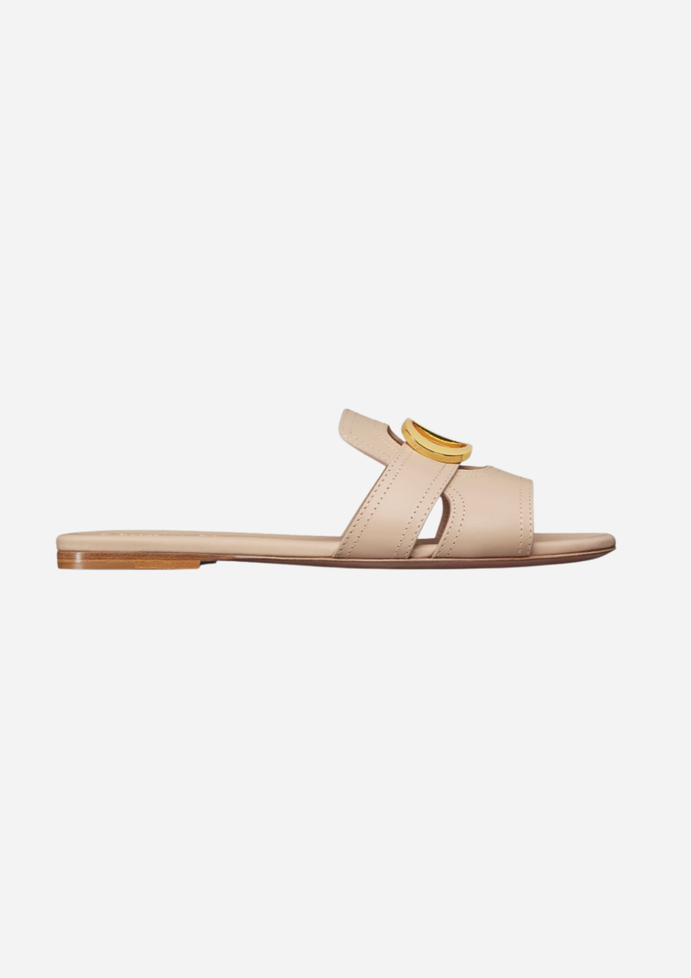 DIOR SANDAAL BEIGE MET GOUDEN GESP
