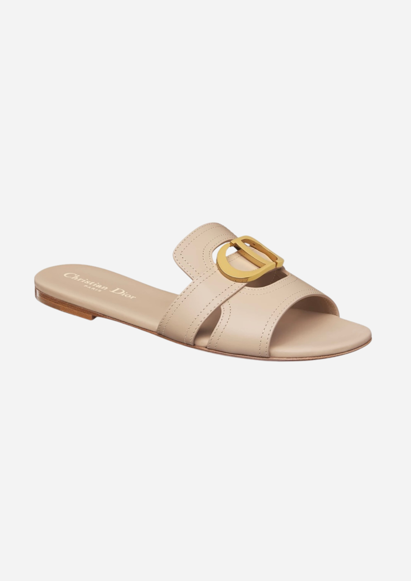 DIOR SANDAAL BEIGE MET GOUDEN GESP
