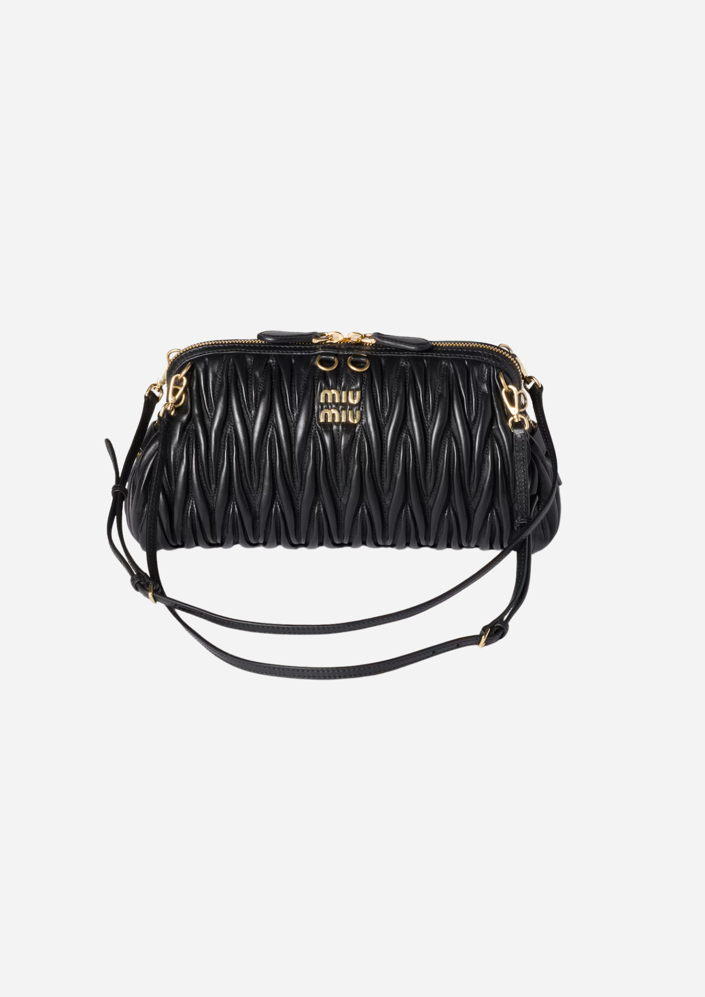 MIU MIU POCHETTE IN NAPPA MATELASSÉ NERO