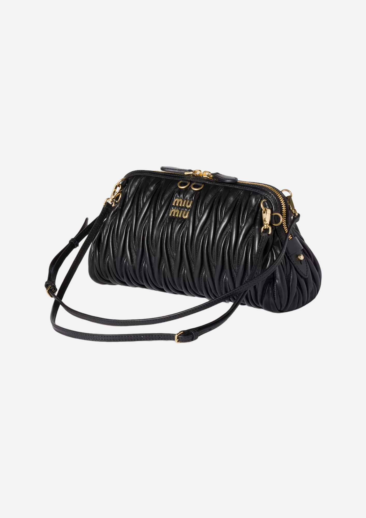 MIU MIU POCHETTE IN NAPPA MATELASSÉ NERO