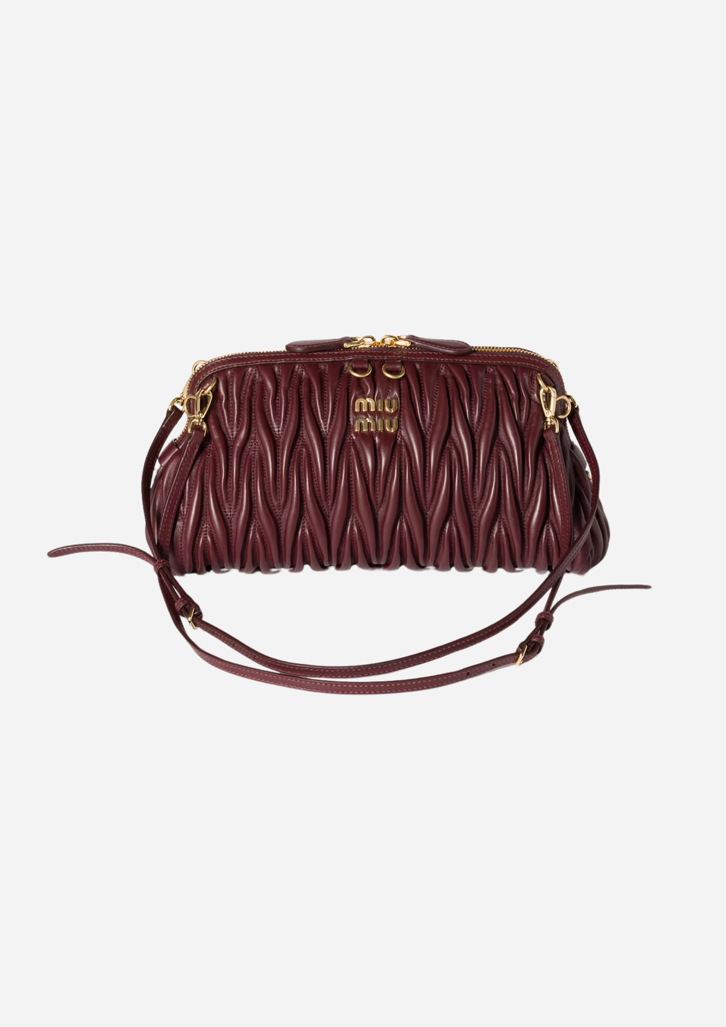 MIU MIU POCHETTE IN NAPPA MATELASSÉ BORDEAUX