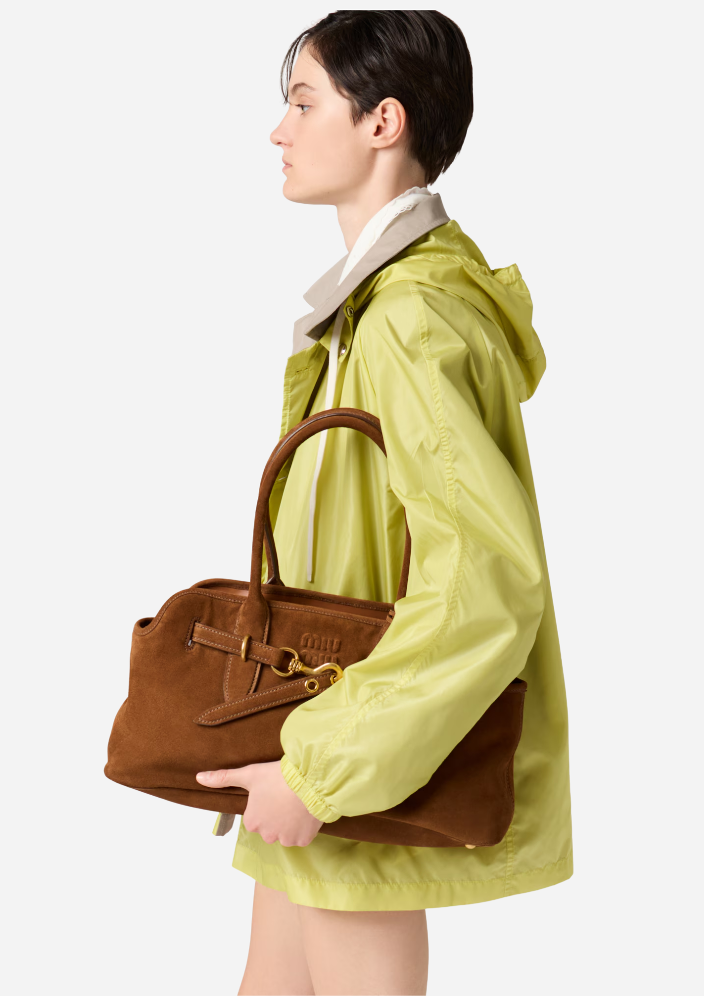 MIU MIU TAS AVENTURE VAN SUÈDEHUID EIK