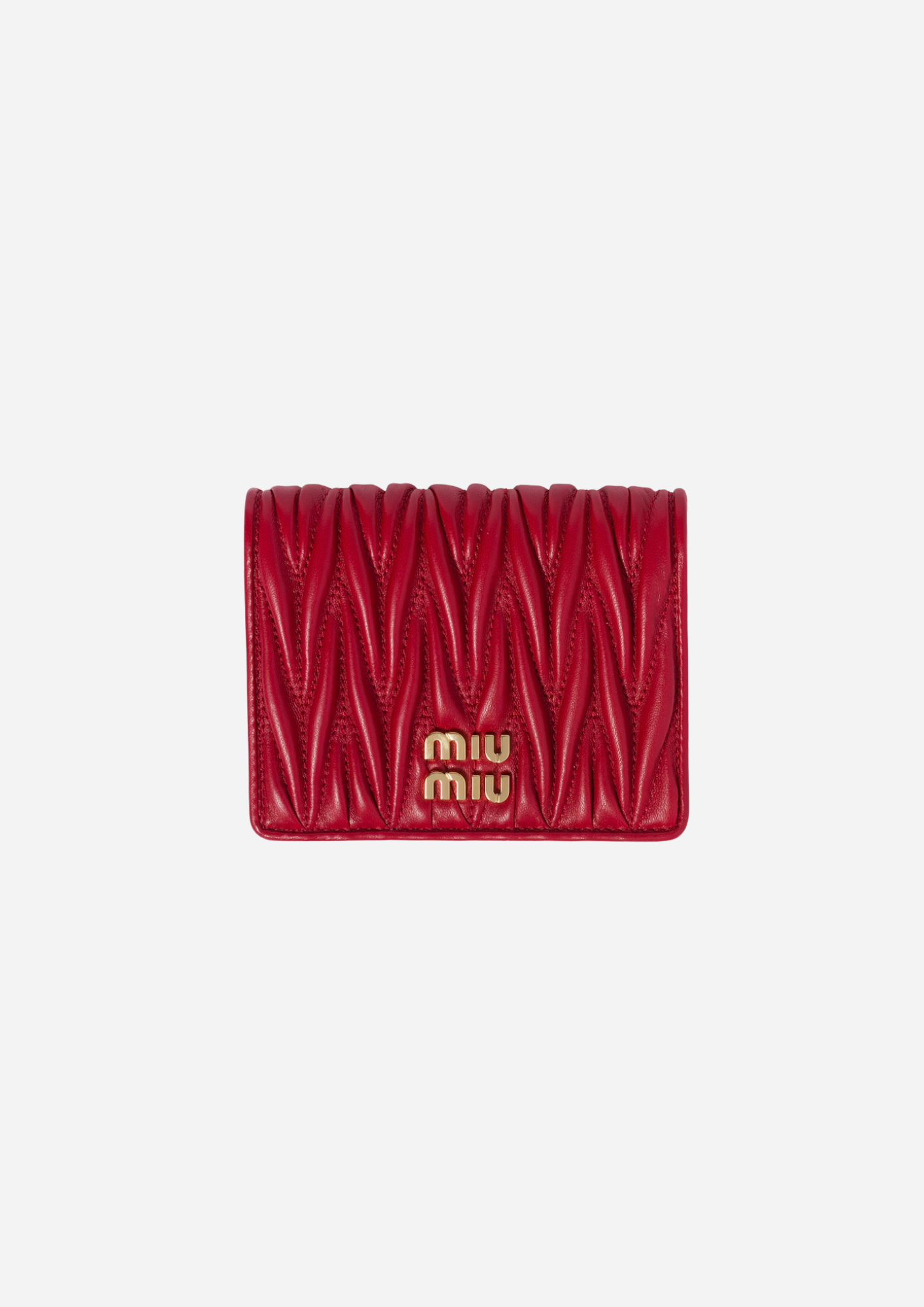 MIU MIU PORTAFOGLIO PICCOLO IN NAPPA MATELASSÉ ROSSO
