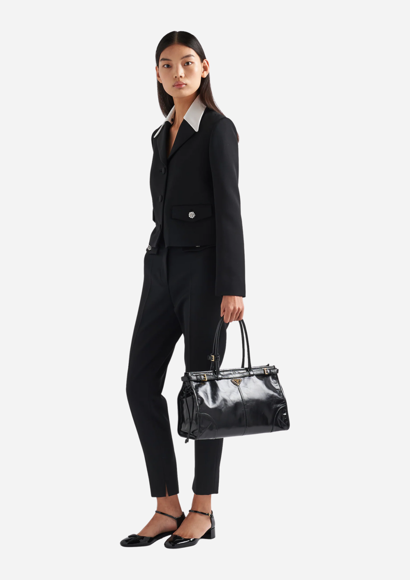 BORSA A MANO PRADA BONNIE LARGE IN PELLE NERA