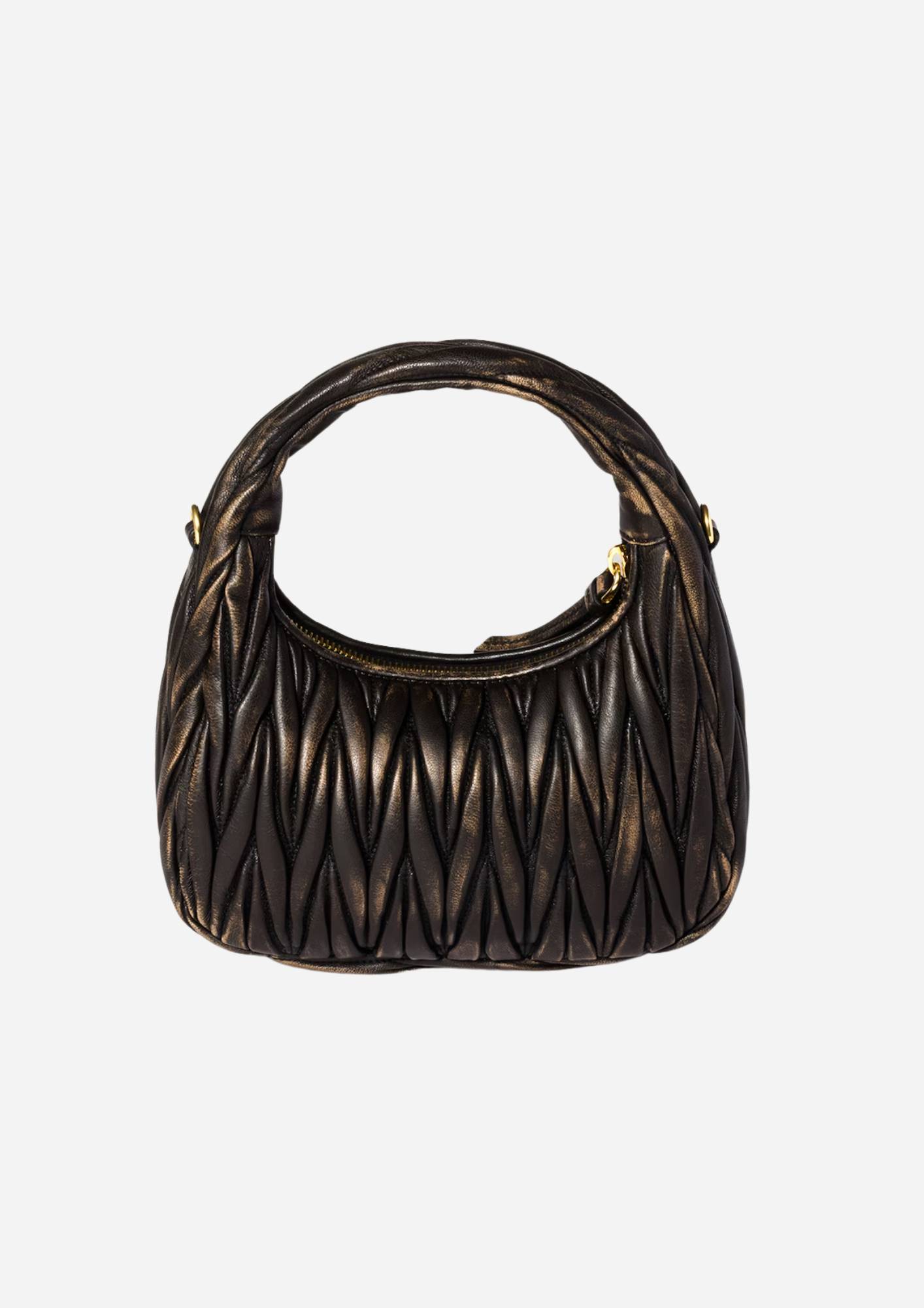 MIU MIU HOBO WANDER SMALL NAPPA MATELASSÉ CAFFÈ