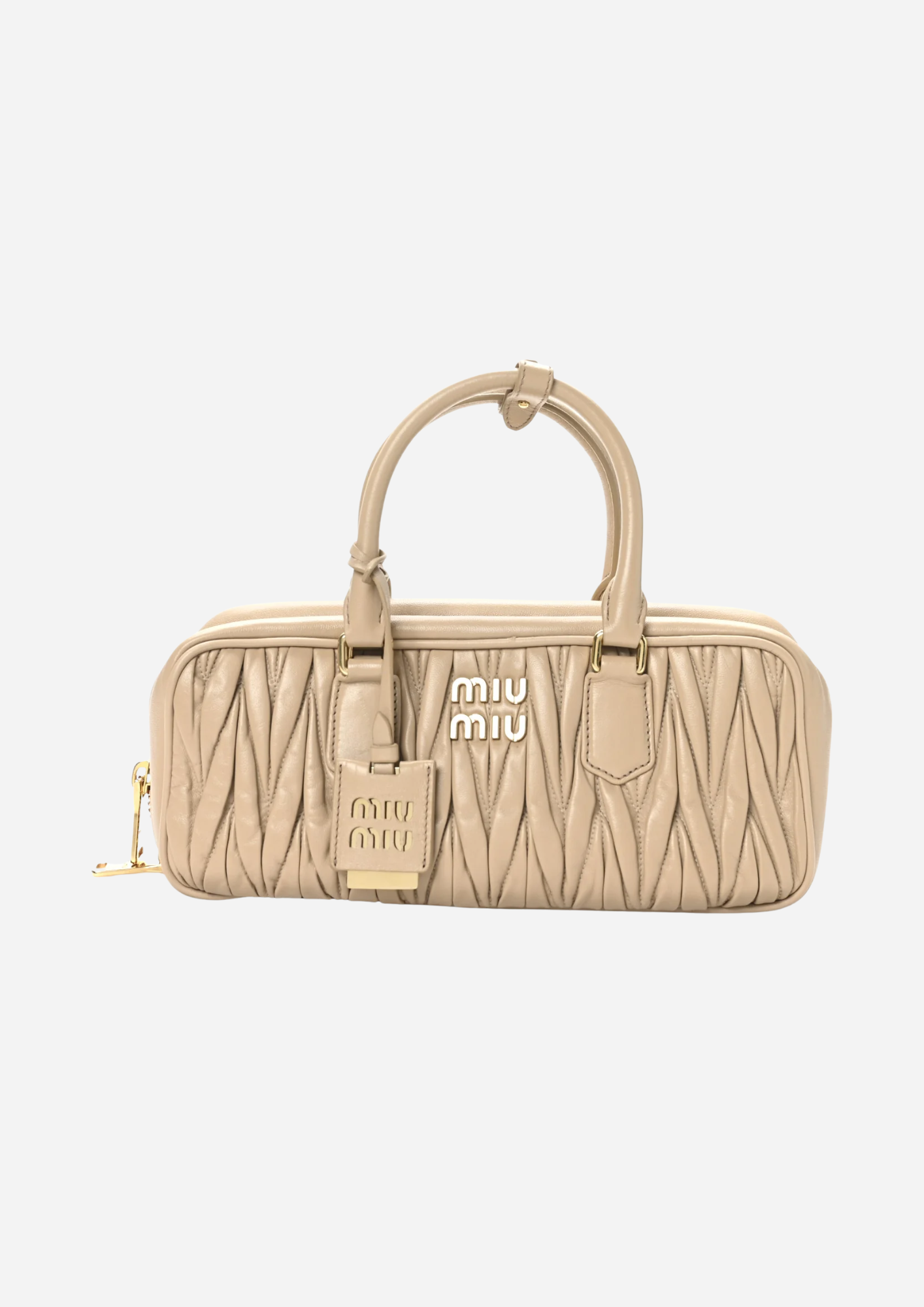 MIU MIU BORSA ARCADIE IN NAPPA MATELASSÉ LARGE SABBIA