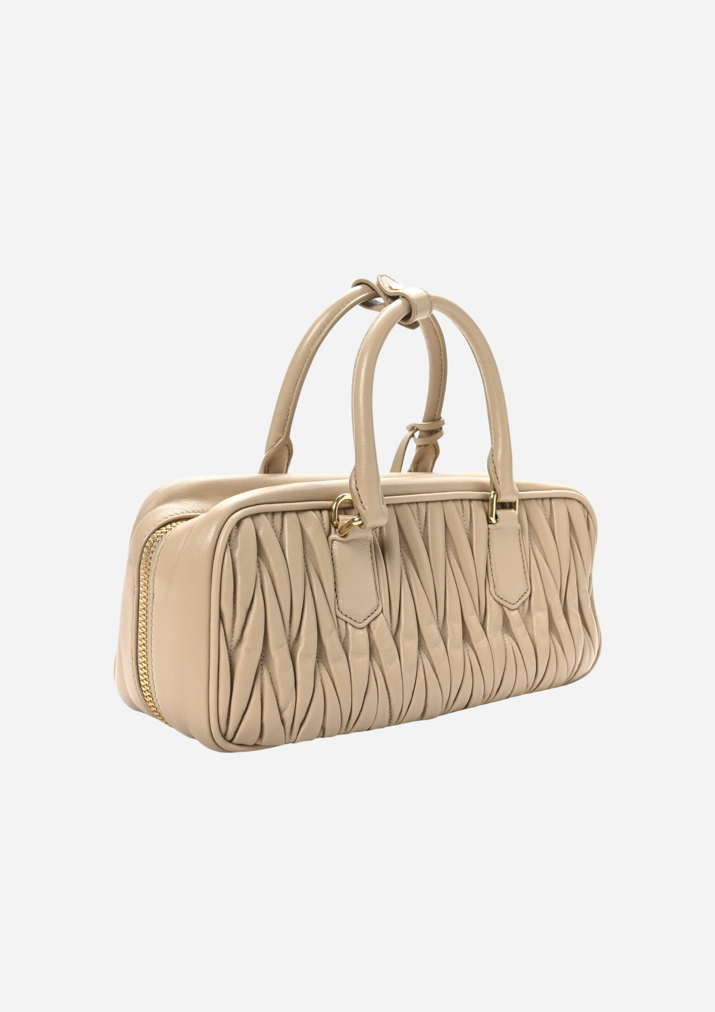 MIU MIU BORSA ARCADIE IN NAPPA MATELASSÉ LARGE SABBIA
