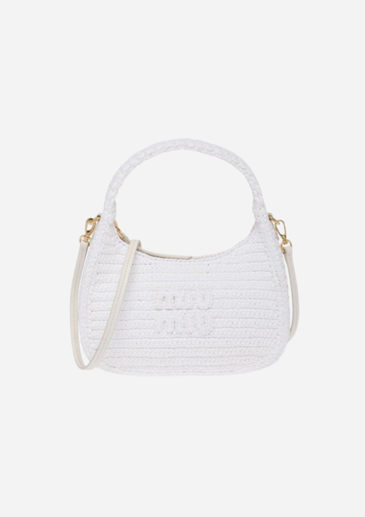 Miu Miu Borsa Hobo Wander Crochet White