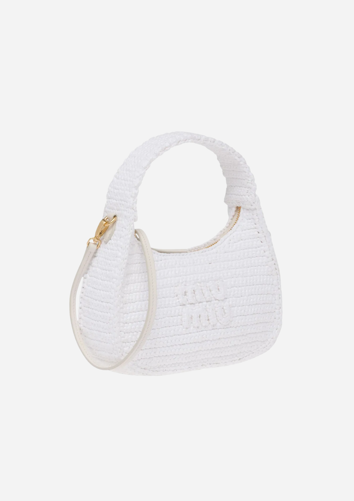 Miu Miu Borsa Hobo Wander Crochet White