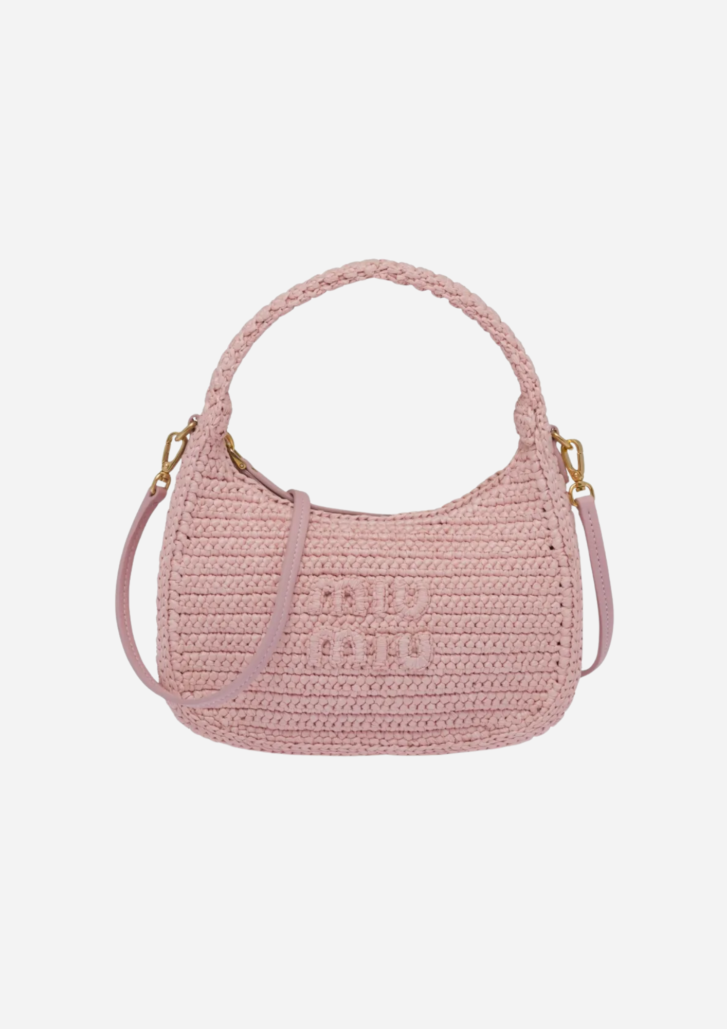Miu Miu Borsa Hobo Wander Crochet Pink