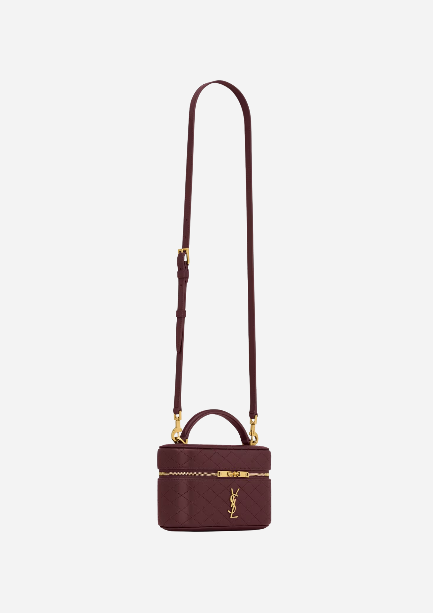 Saint Laurent Borsa Gaby Vanity Medium in Pelle di Agnello Rouge Cabernet