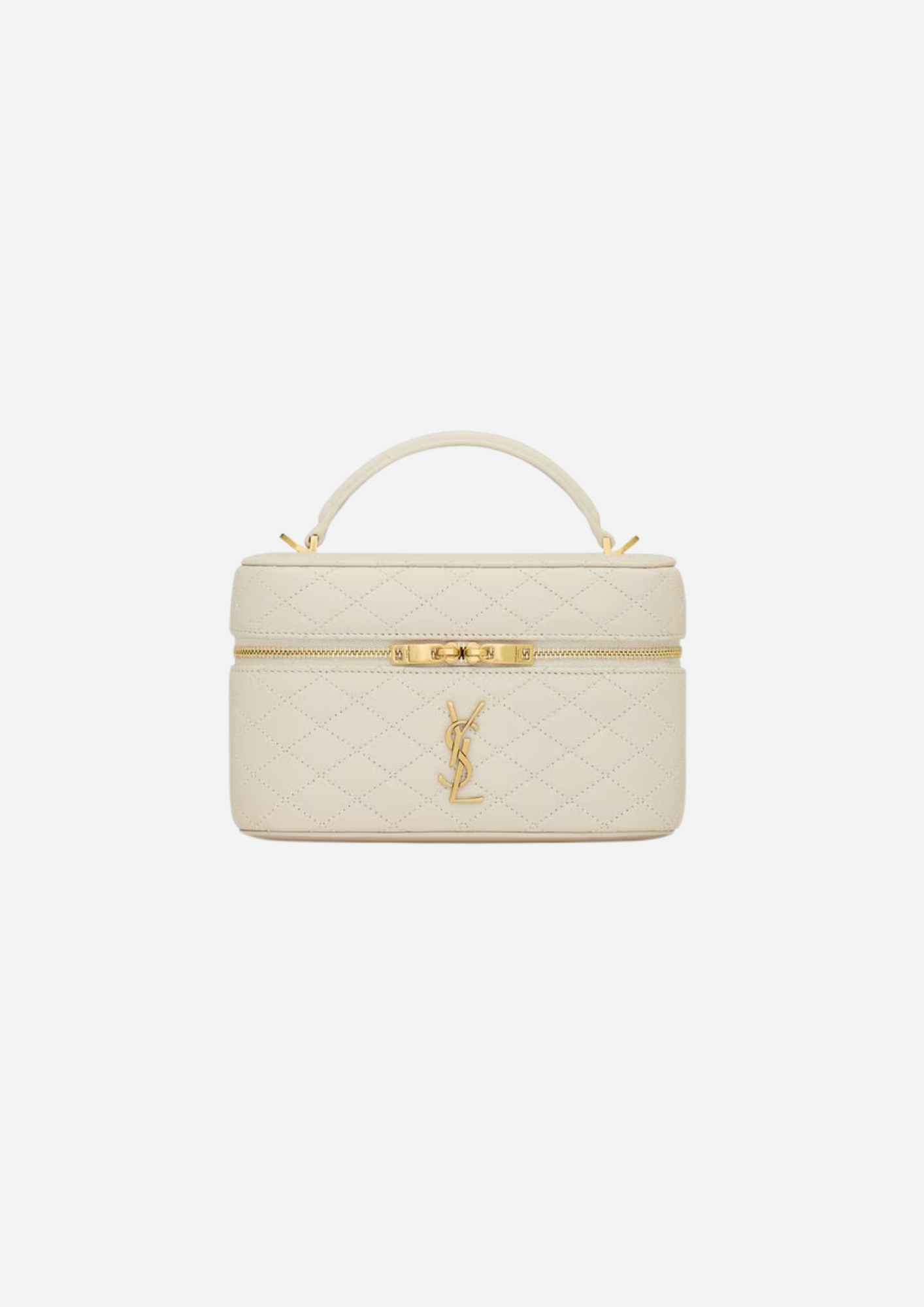 Saint Laurent Borsa Gaby Vanity Medium in Pelle di Agnello Bianca