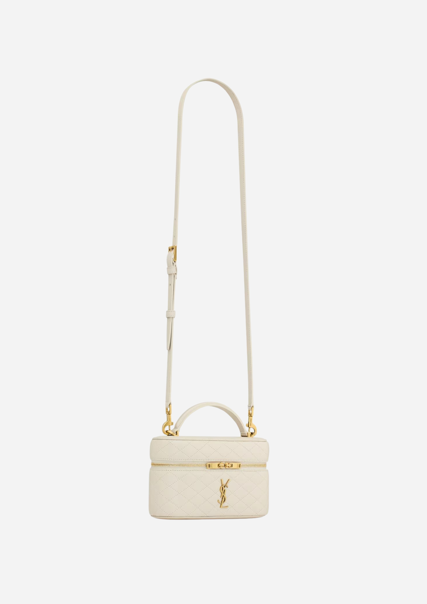 <tc>Saint Laurent</tc> Gaby Vanity Medium Tasche aus weißem Lammleder