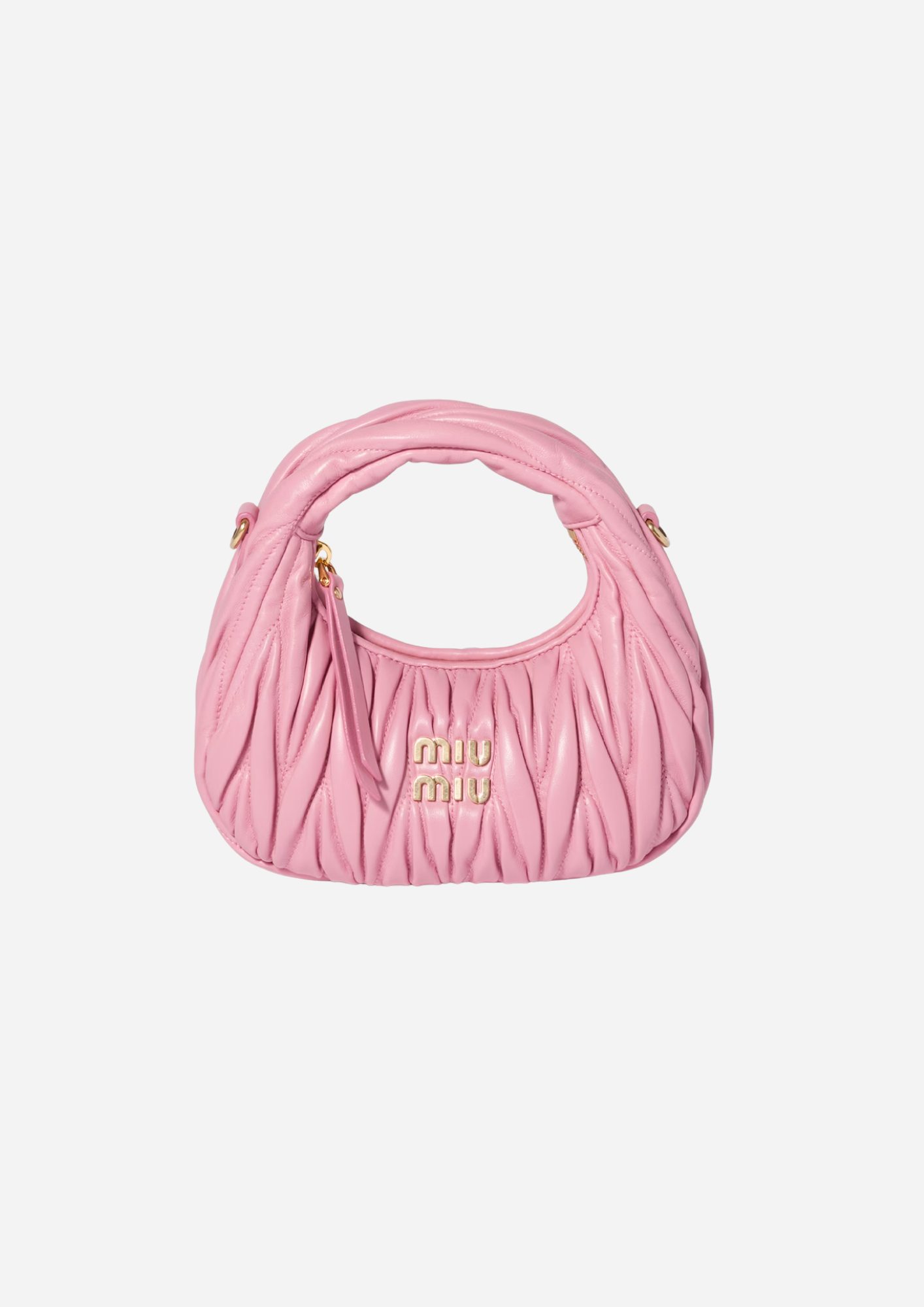 Miu Miu Borsa Hobo Mini Wander Matelassé Nappa Rosa