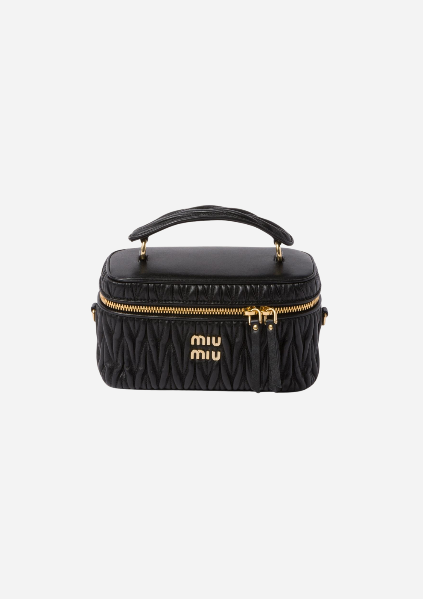 Miu Miu Borsa a Spalla Matelassé in Pelle Nappa Nera