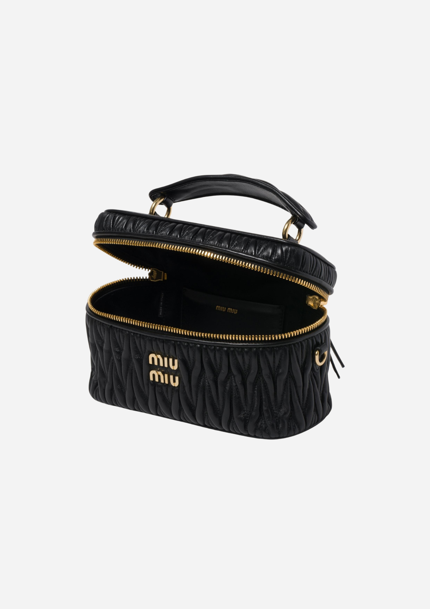Miu Miu Borsa a Spalla Matelassé in Pelle Nappa Nera