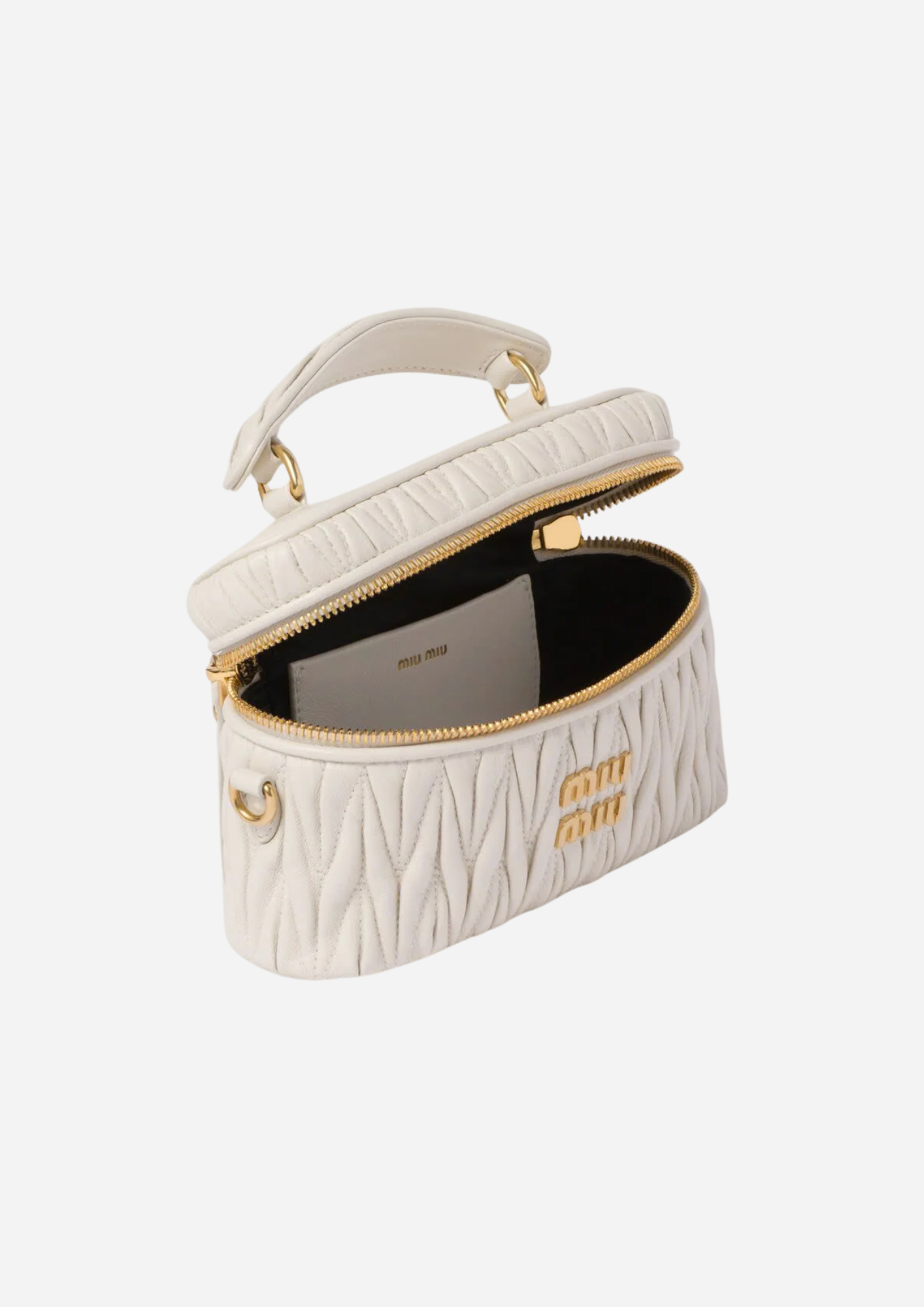 Miu Miu Borsa a Spalla Matelassé in Pelle Nappa Bianca