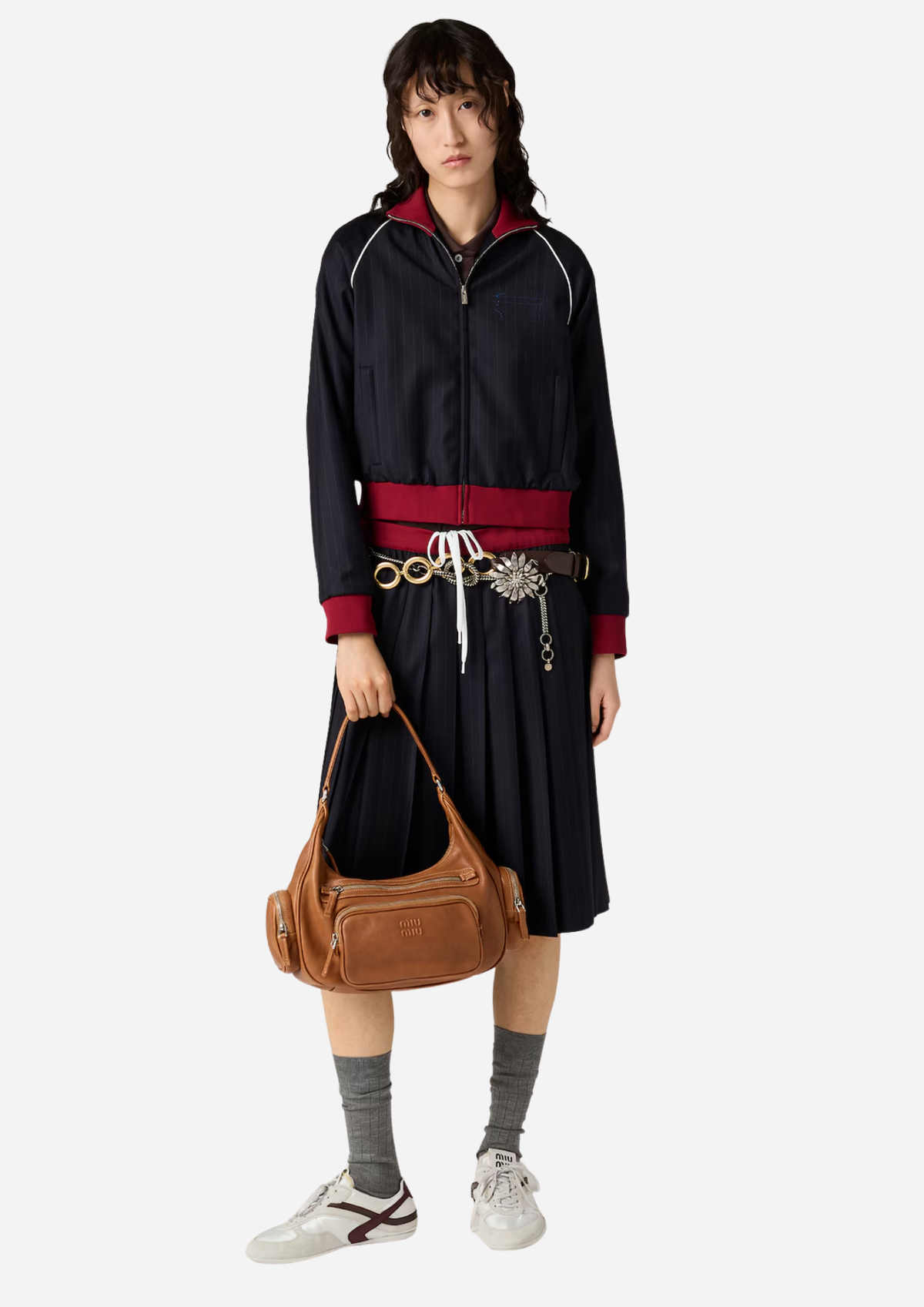 Miu Miu Pocket Borsa Caramello in Nappa Multitasche