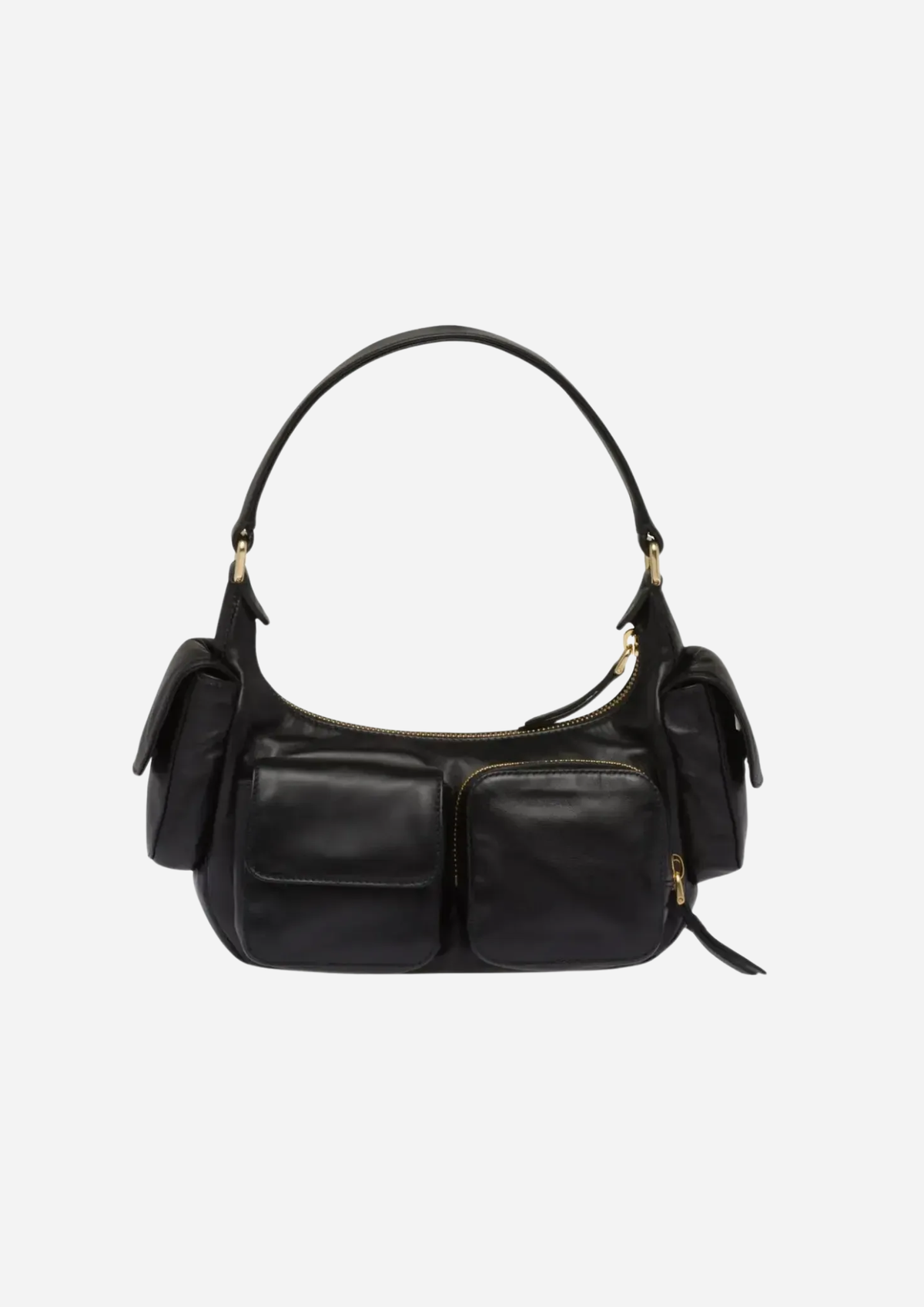 Miu Miu Pocket Borsa Nera in Nappa Multitasche