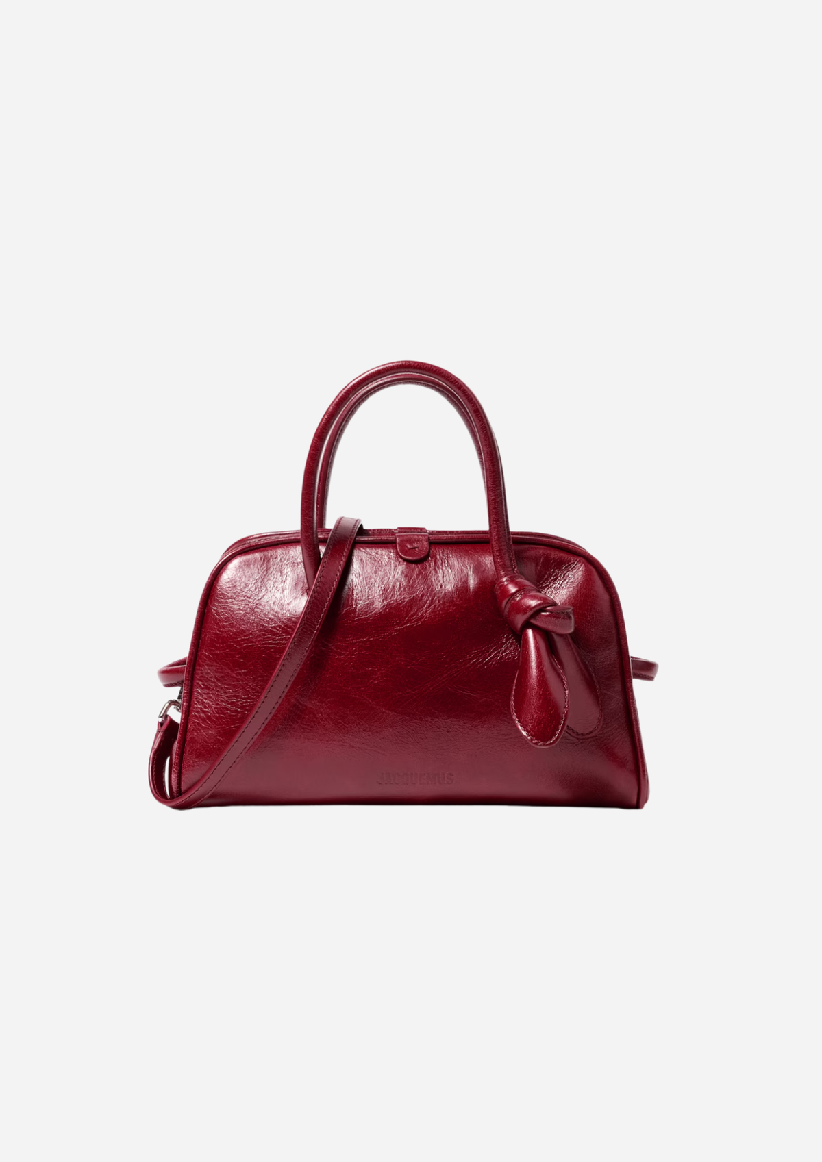 Jacquemus Turismo Piccola Burgundy in Pelle Lucida