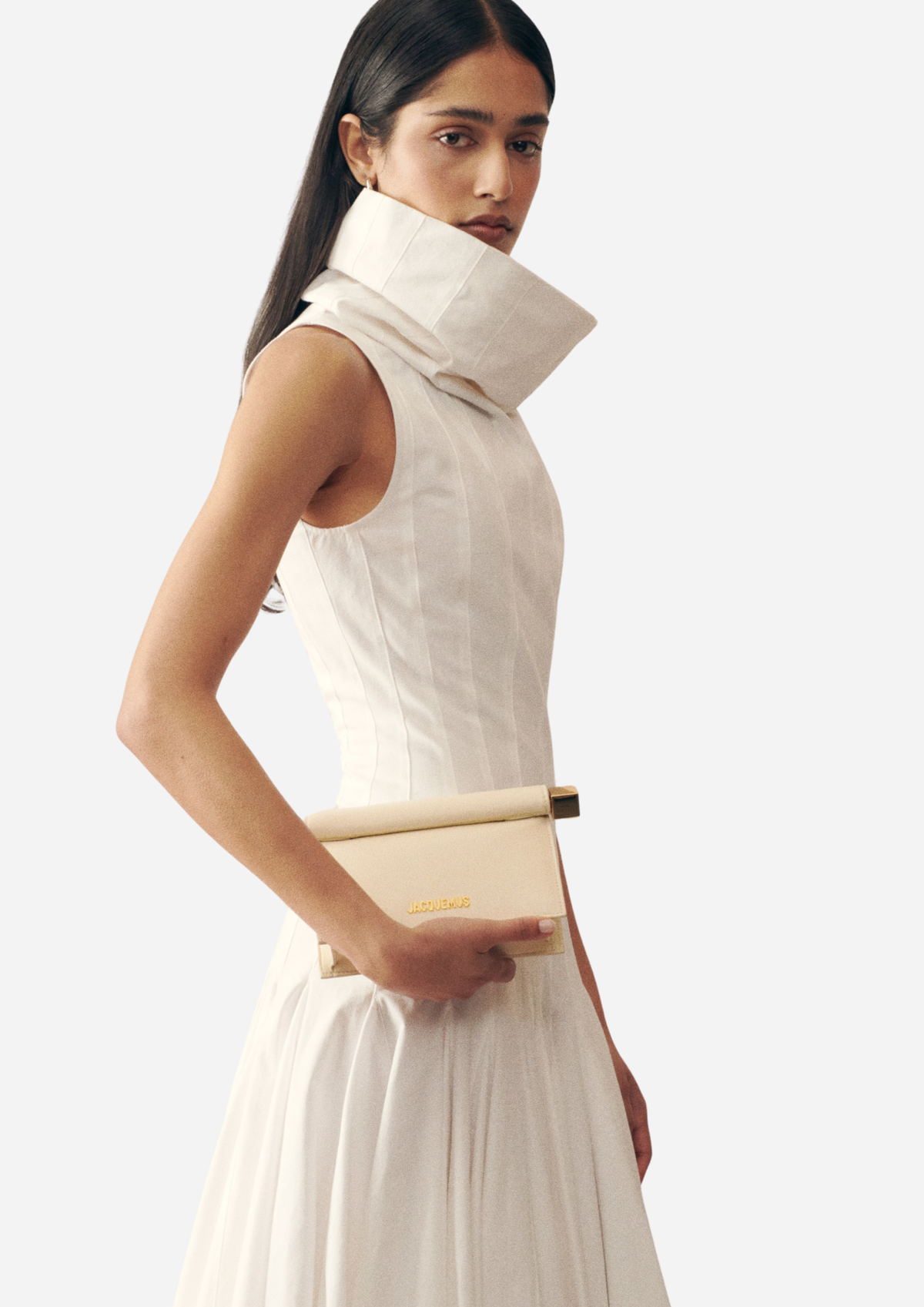 Jacquemus Piccola Pochette Rond Carré Light Ivory in Nappa