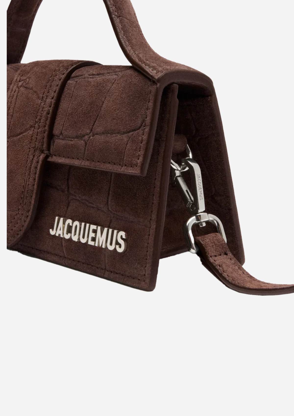 Jacquemus Le Bambino Dark Brown Croc-Embossed