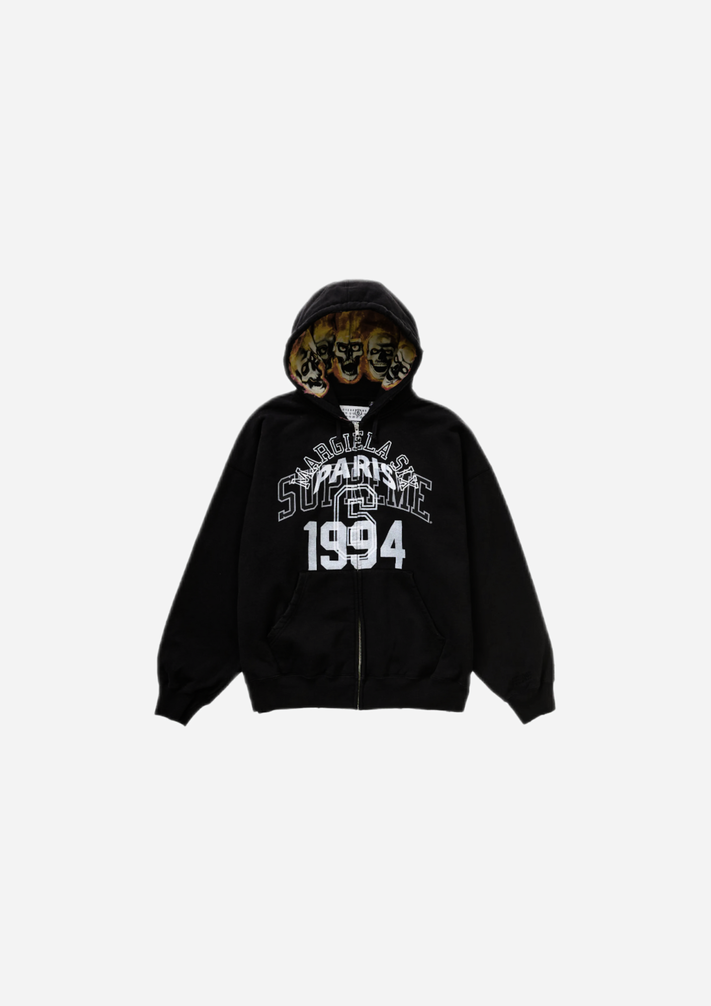SUPREME MM6 MAISON MARGIELA ZIP UP HOODED BLACK