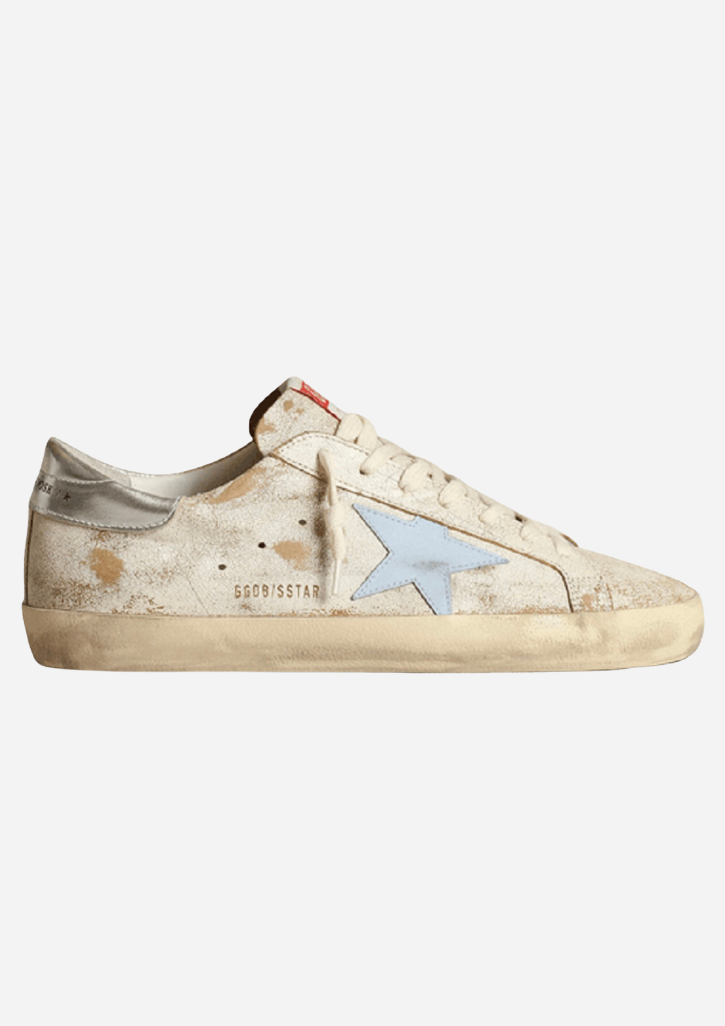GOLDEN GOOSE SUPER-STAR SNEAKERS I HVIDT LÆDER MED SUEDE TÅ OG HÆLKAPPE