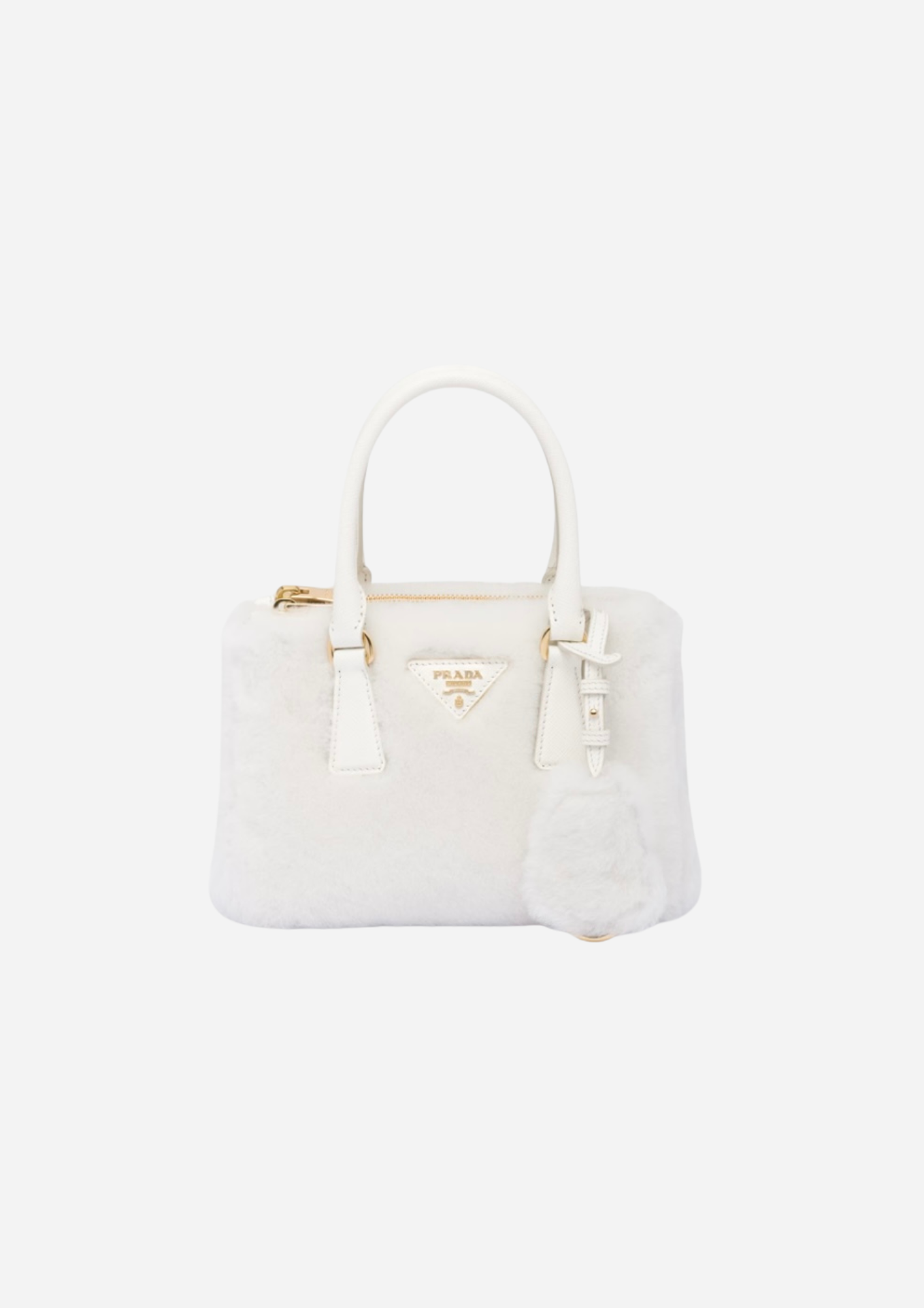 BOLSA PRADA GALLERIA MINI EN MOUTÓN BLANCO