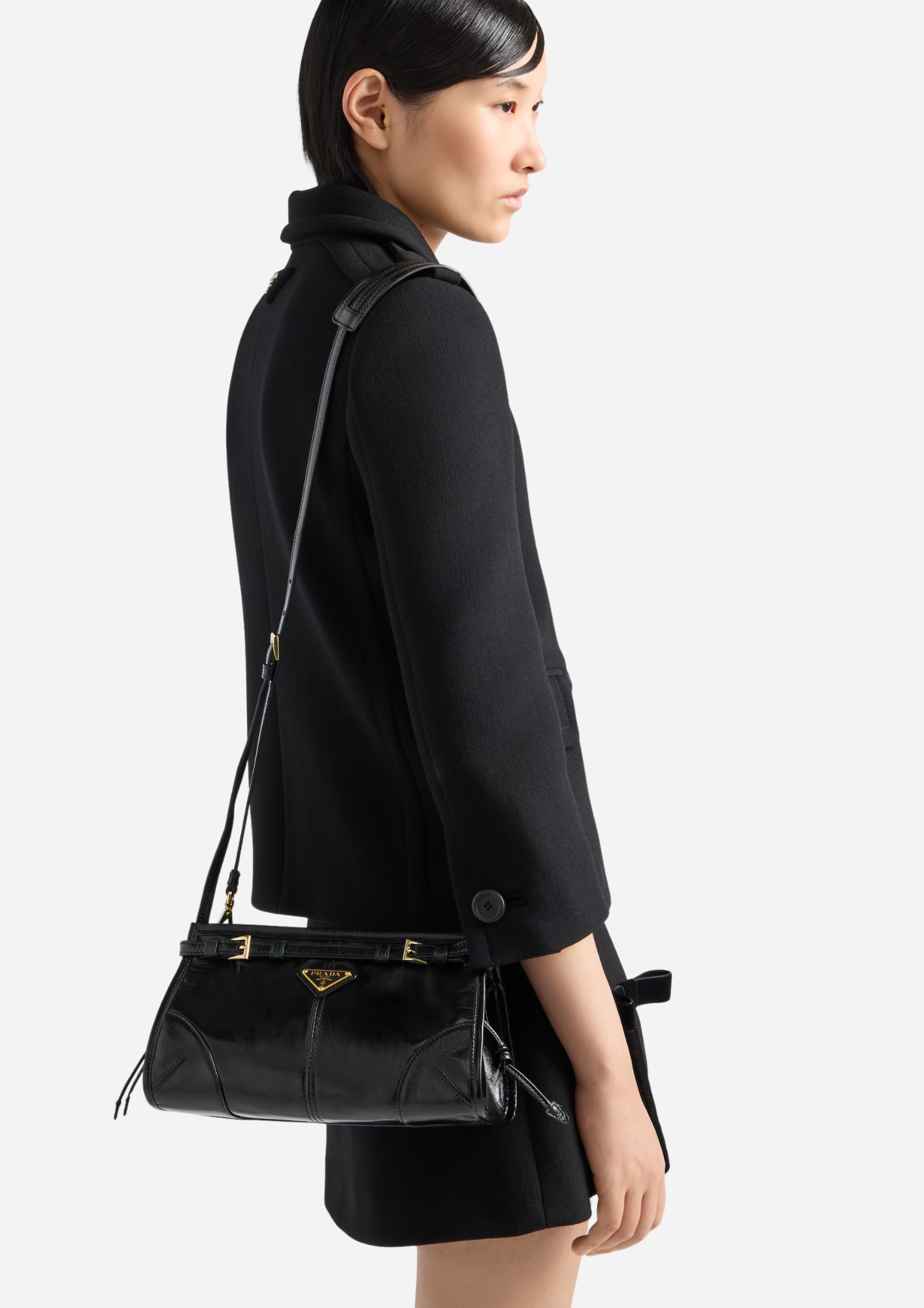 BORSA A MANO PRADA BONNIE SMALL IN PELLE NERA