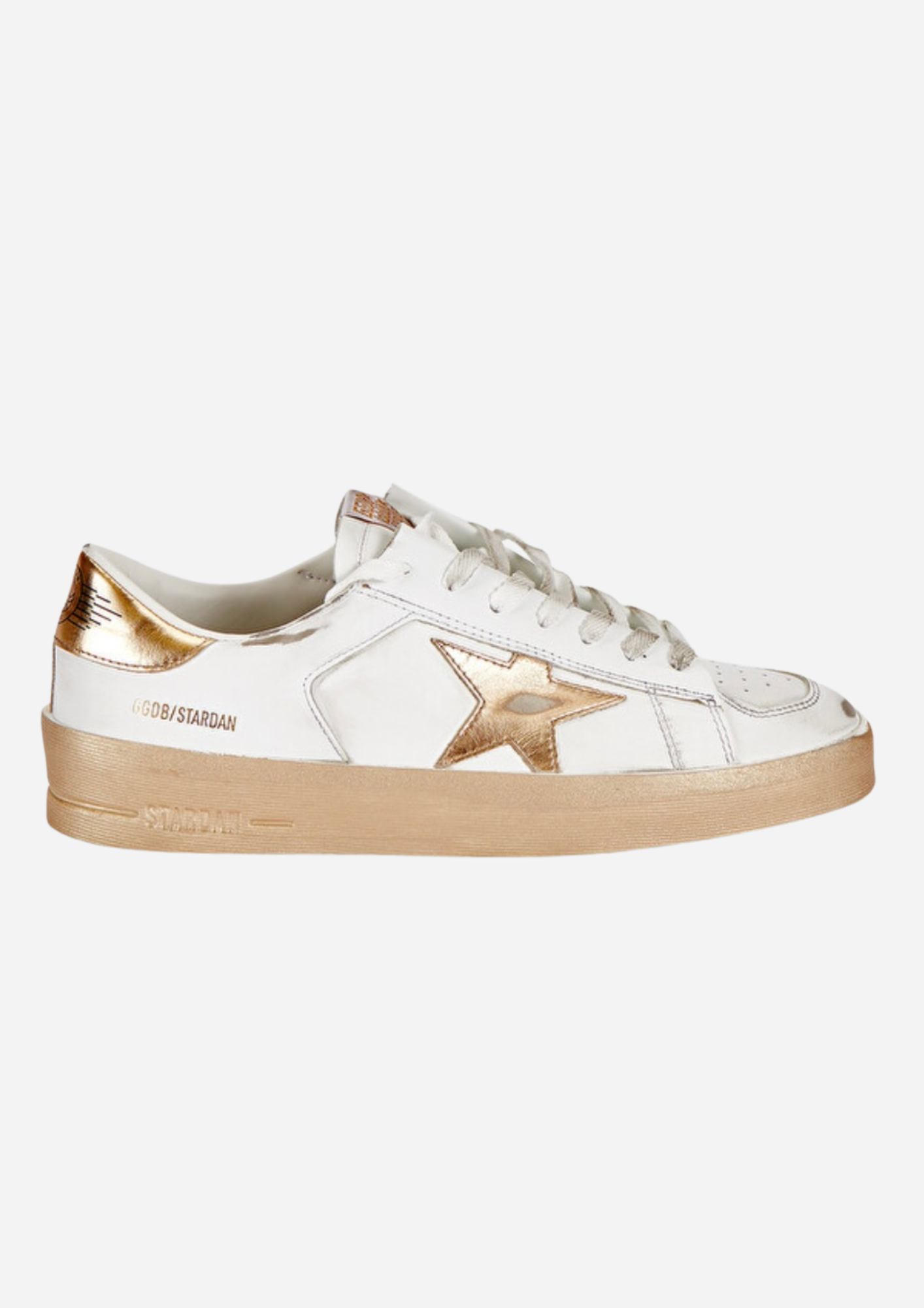 GOLDEN GOOSE STARDAN SNEAKERS AUS WEISSEM LEDER MIT STERN UND GOLDENEM FERSENSTÜCK