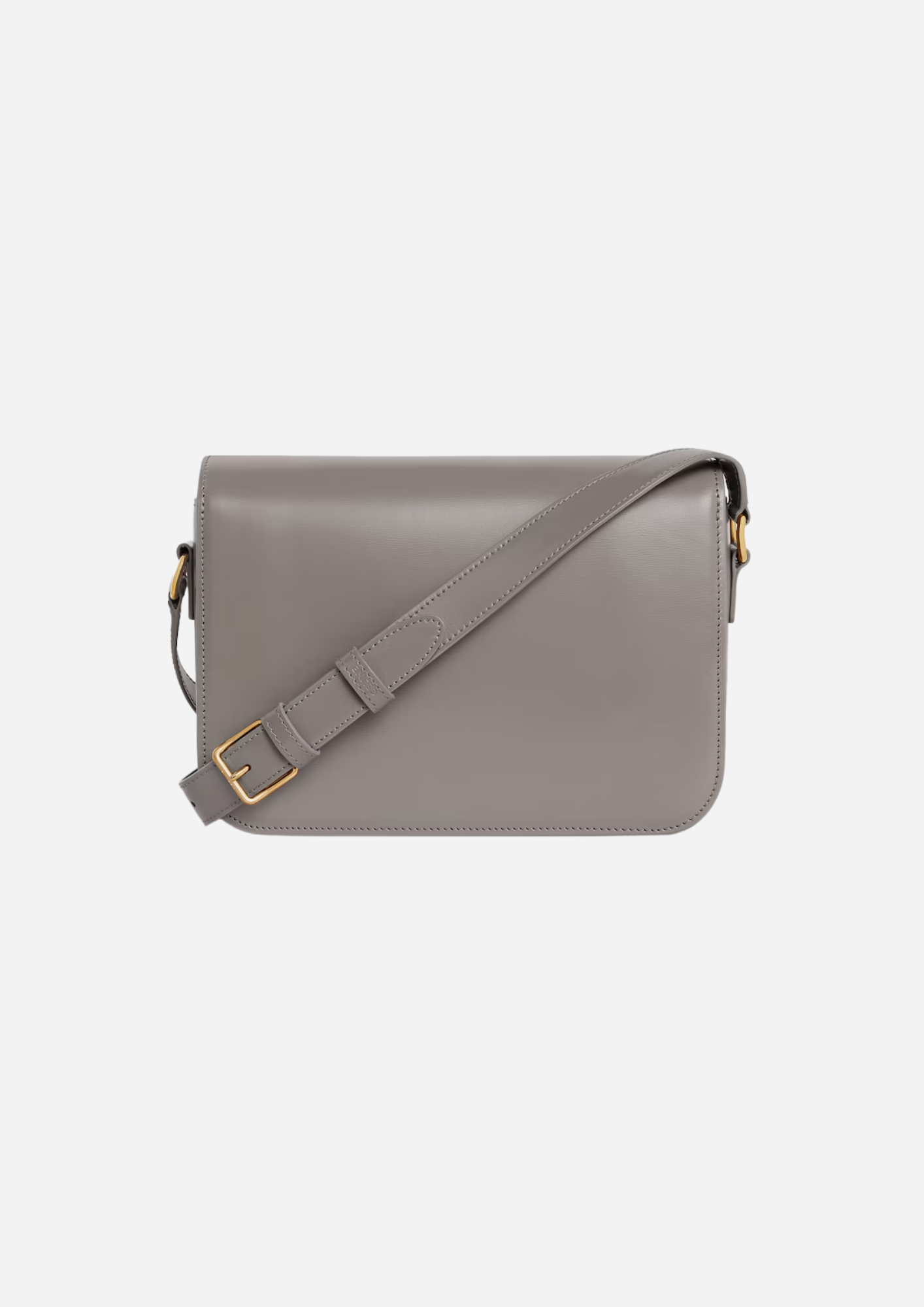 Celine Triomphe Classique Grigio Ghiaia in Pelle di Vitello Lucida, vista posteriore