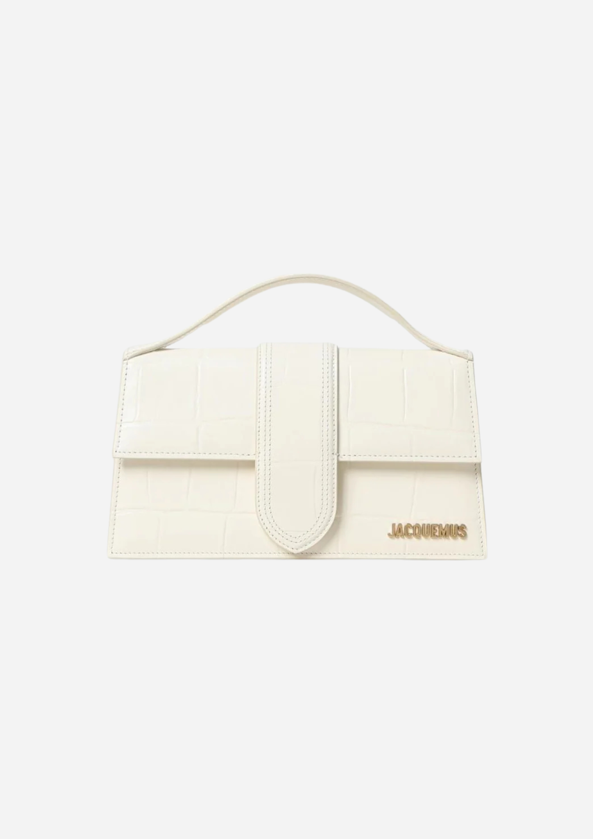 Jacquemus Le Grand Bambino Bianca Effetto Coccodrillo, vista frontale
