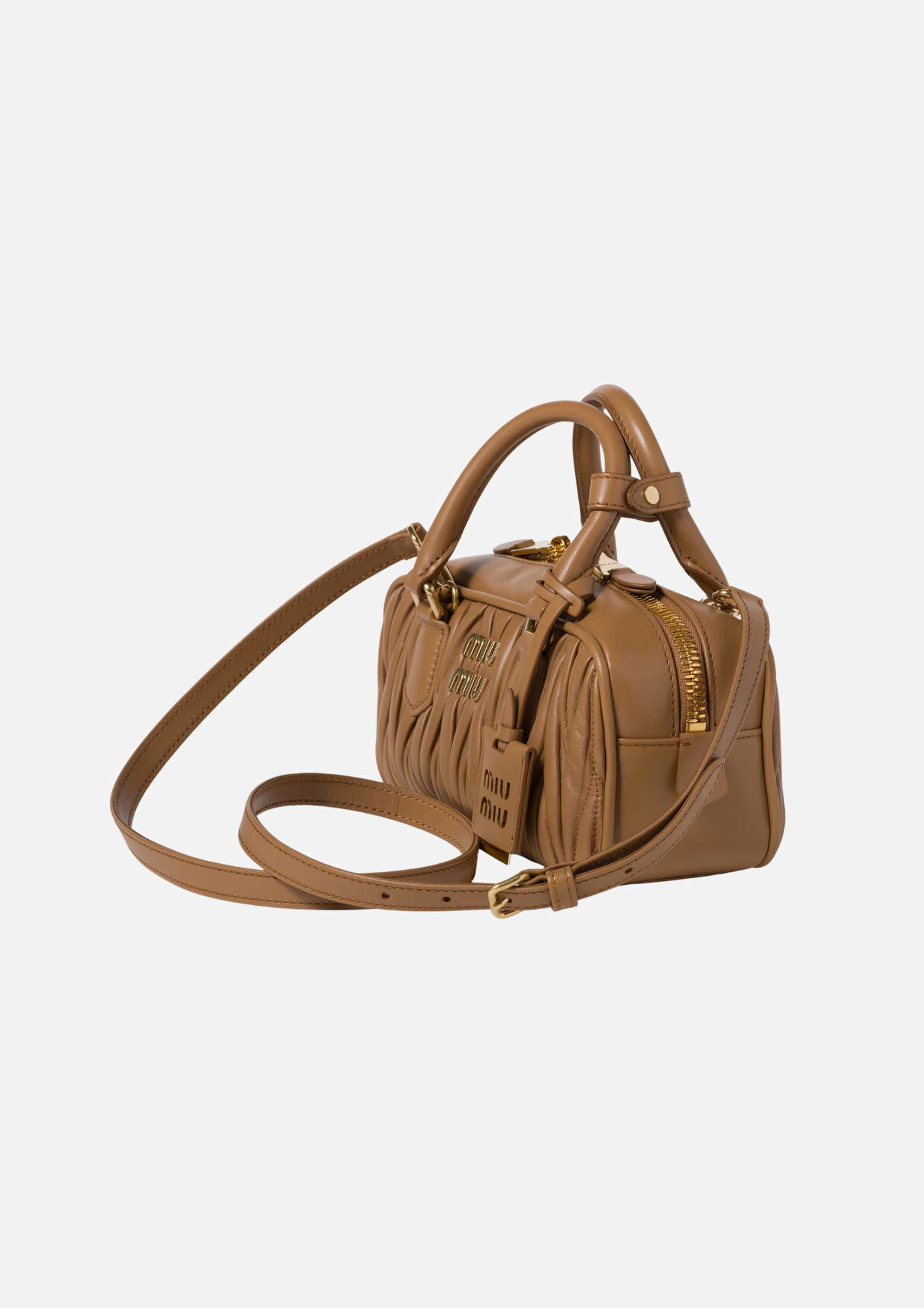Miu Miu Arcadie Matelassé Nappa Caramel - 5BB142_AN88_F098L_V_OON | MilanoMarktPlace