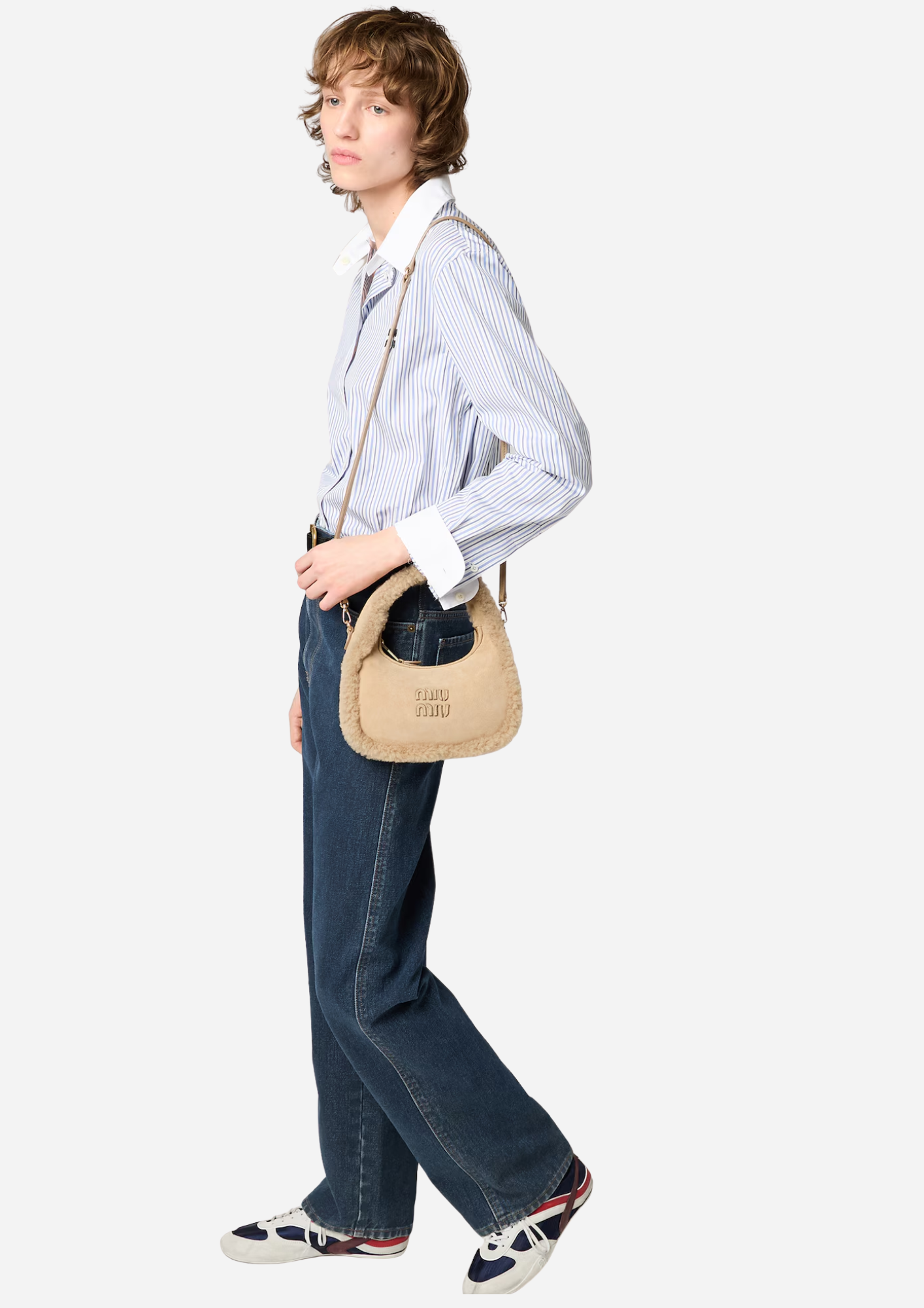 Miu Miu Hobo Wander Sabbia in Montone - 5BC125_2IDK_F0036_V_OWS | MilanoMarktPlace