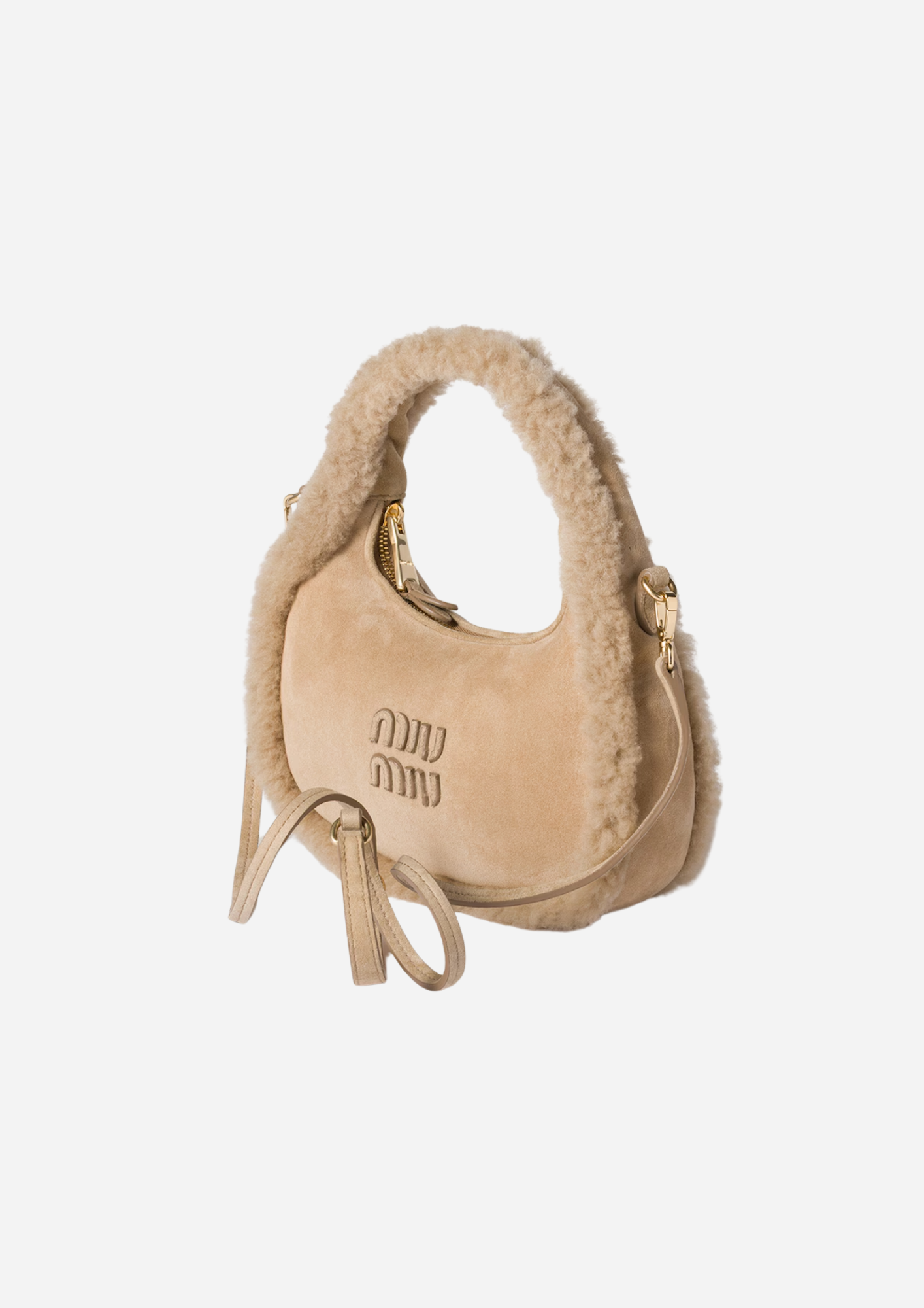 Miu Miu Hobo Wander Sabbia in Montone - 5BC125_2IDK_F0036_V_OWS | MilanoMarktPlace