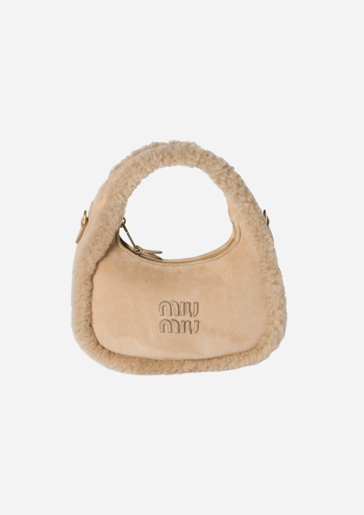 Miu Miu Hobo Wander Sabbia in Montone - 5BC125_2IDK_F0036_V_OWS | MilanoMarktPlace