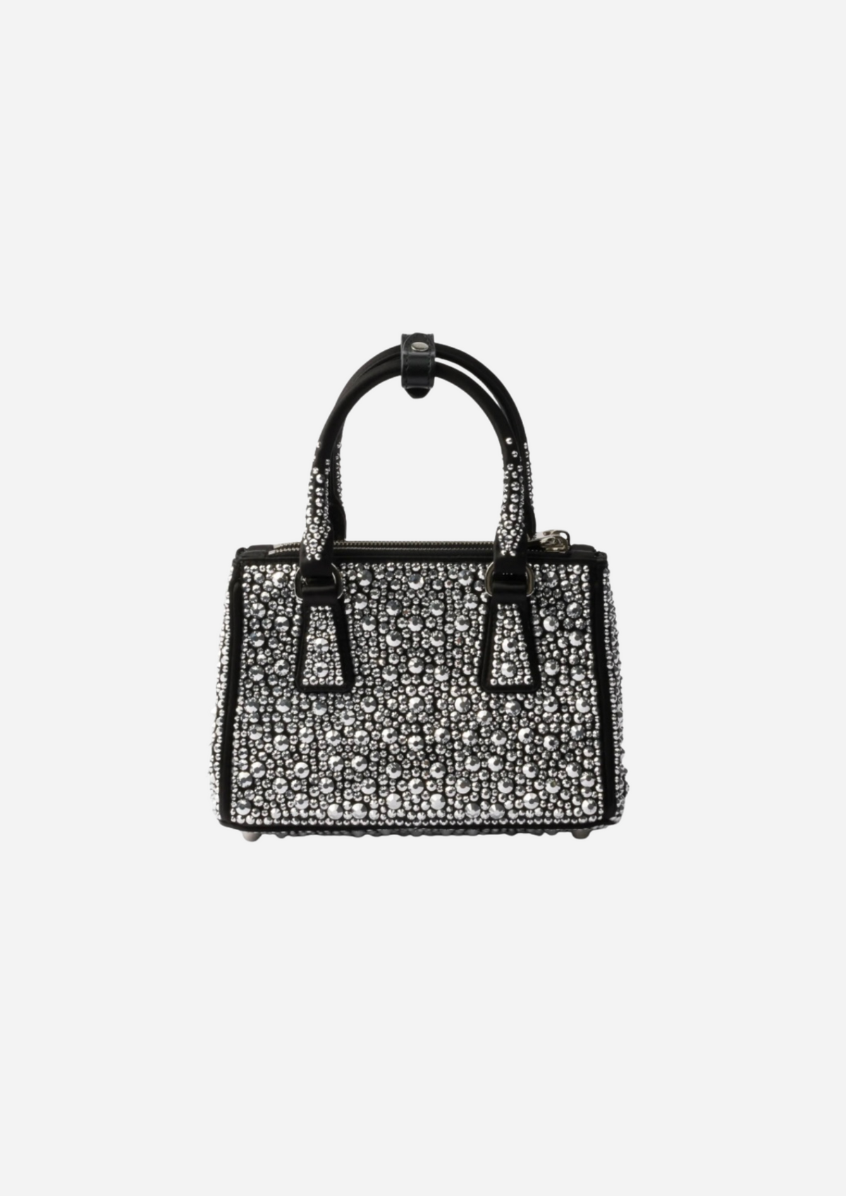 Prada Galleria Mini Platino in Raso con Cristalli, vista posteriore
