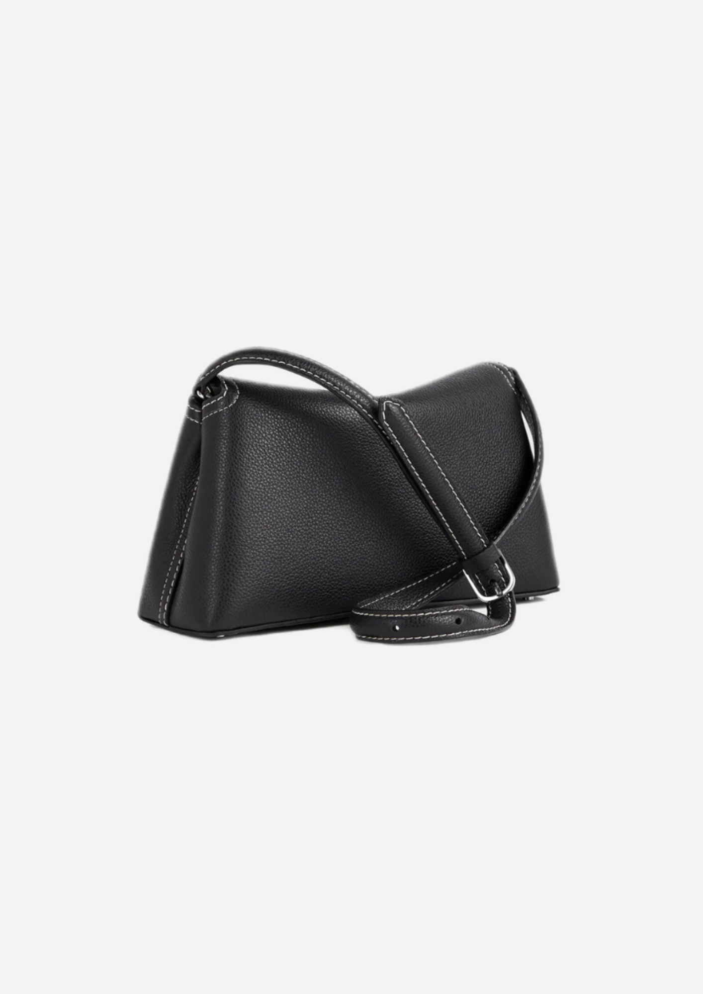 Toteme T-Lock Clutch nera vista posteriore con tracolla regolabile