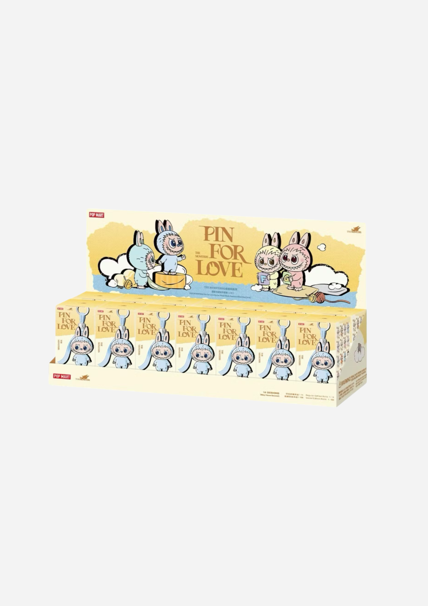 POP MART LABUBU LOS MONSTRUOS PIN PARA AMOR (JUEGO COMPLETO) A-M (14 CAJAS)
