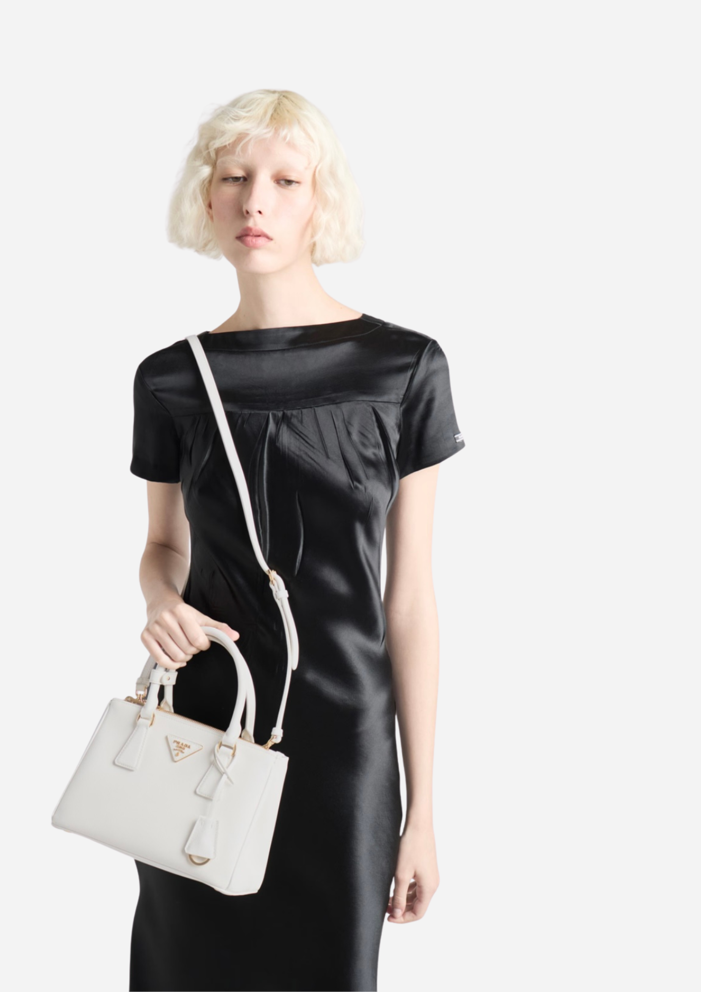 SAC PRADA GALLERIA MOYEN EN SAFFIANO BLANC