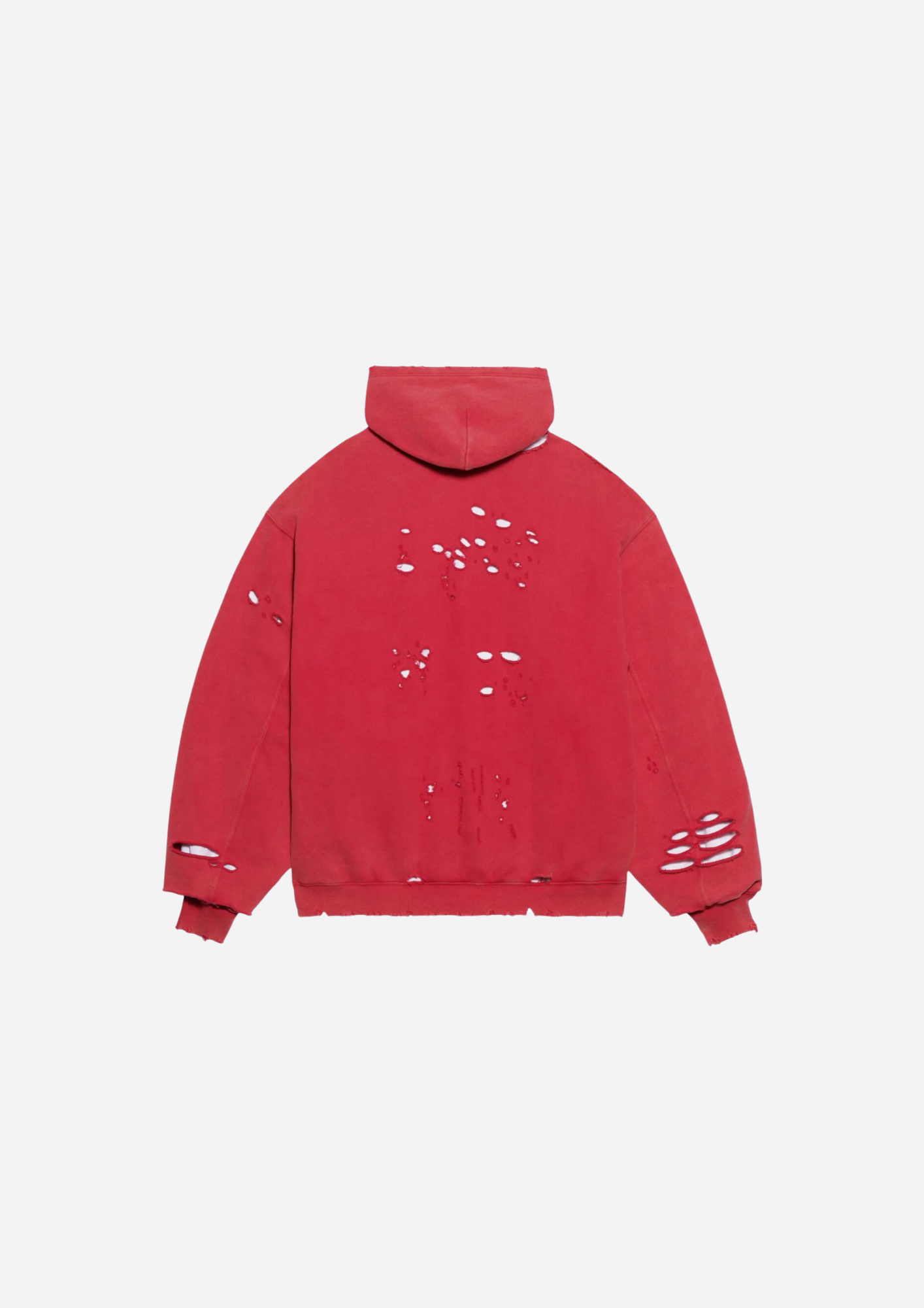BALENCIAGA HOODIE DESTROYED RED