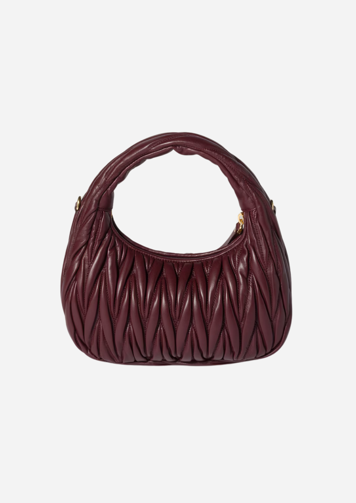 MIU MIU HOBO WANDER SMALL NAPPA MATELASSÉ BORDEAUX