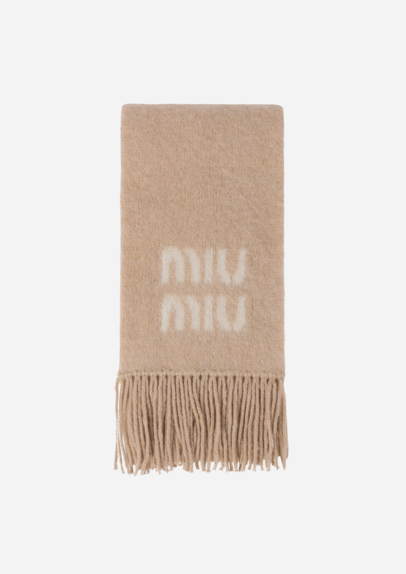 MIU MIU SCIARPA IN LANA E MOHAIR NATURALE