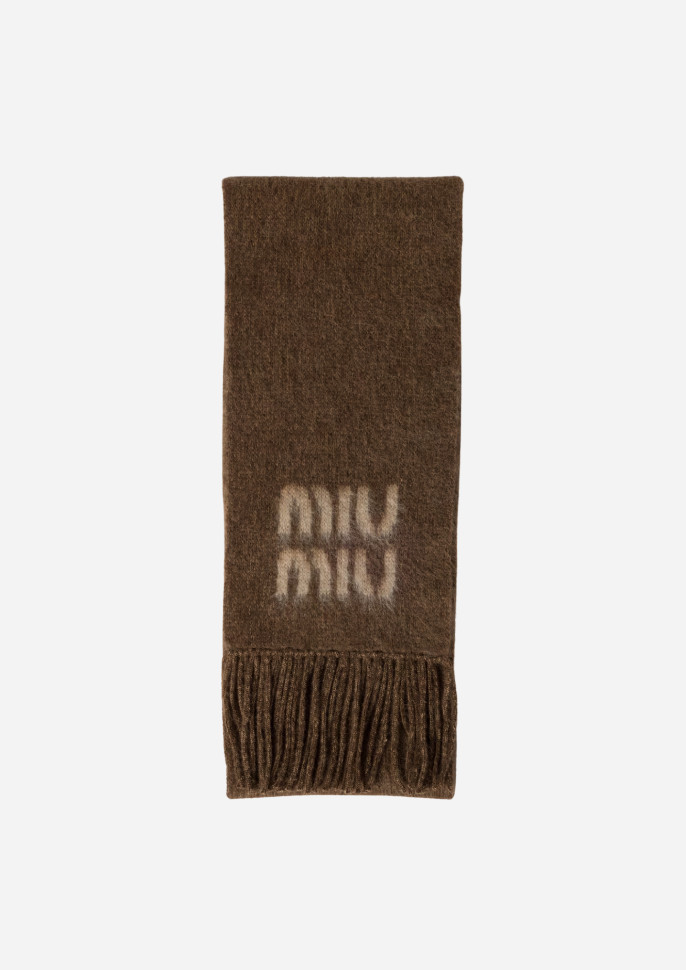 MIU MIU halsduk i ull och mohair tobak