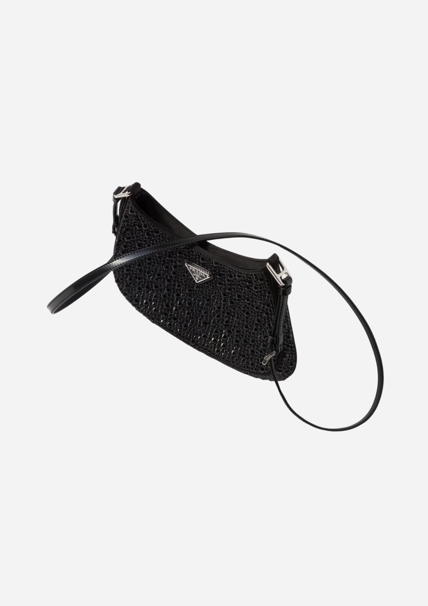 BORSA PRADA CLEO IN RASO CON CRISTALLI NERI