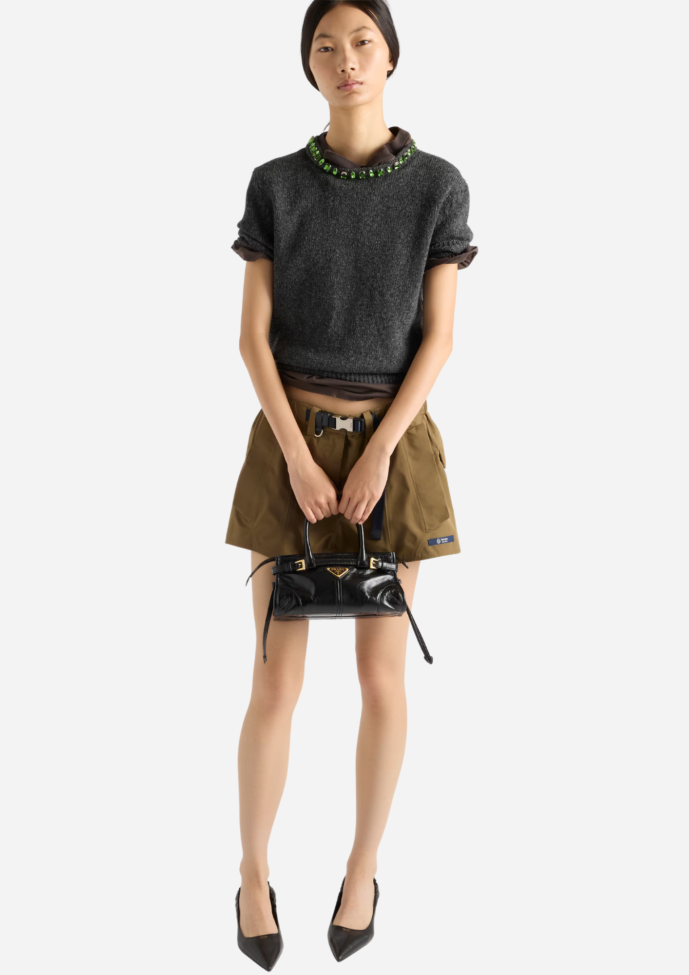 PRADA BONNIE MINI BLACK LEATHER HANDBAG